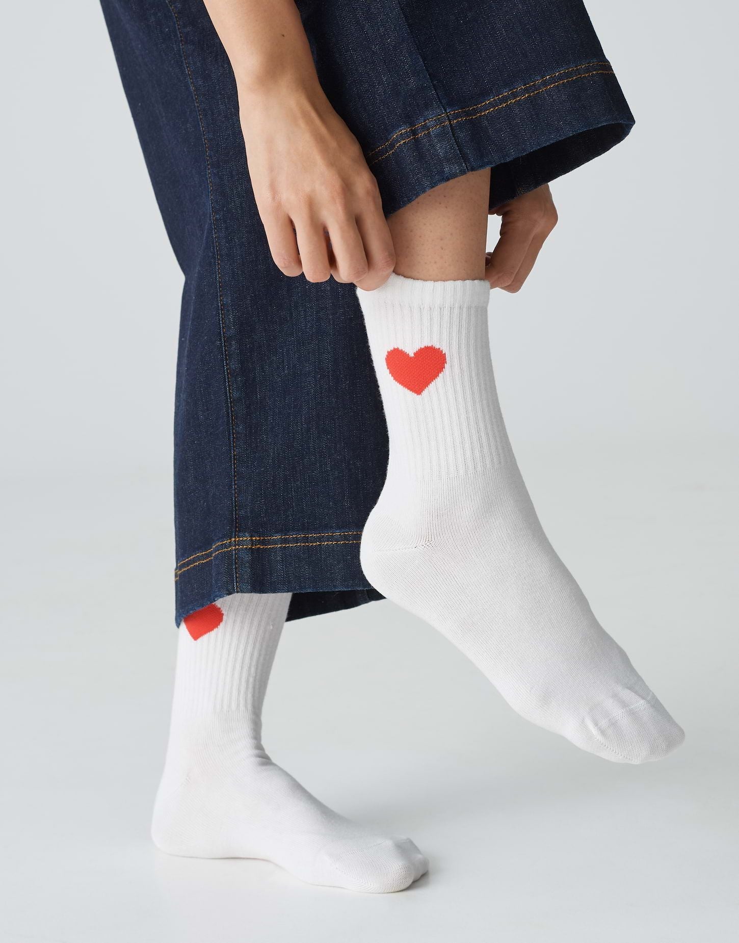 Opus Damen Socken Yennis heart weiß