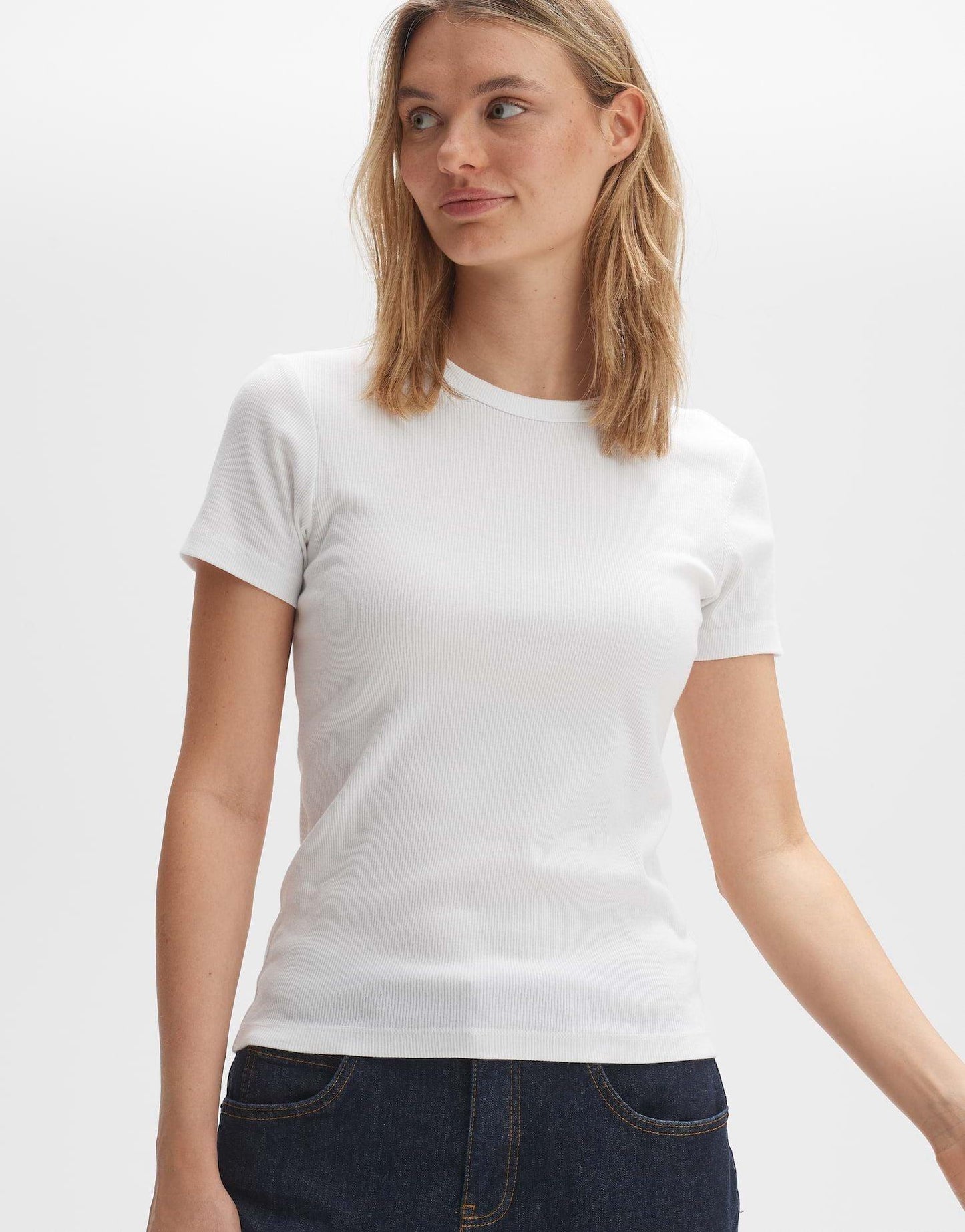 Opus Damen T-Shirt Samuna weiß