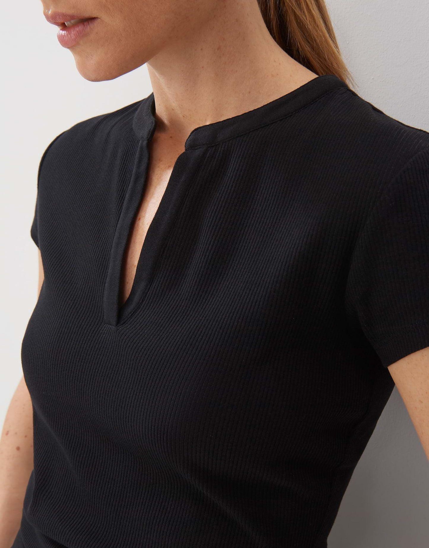 Someday Damen Shirt Kleoh Detail Schwarz schwarz