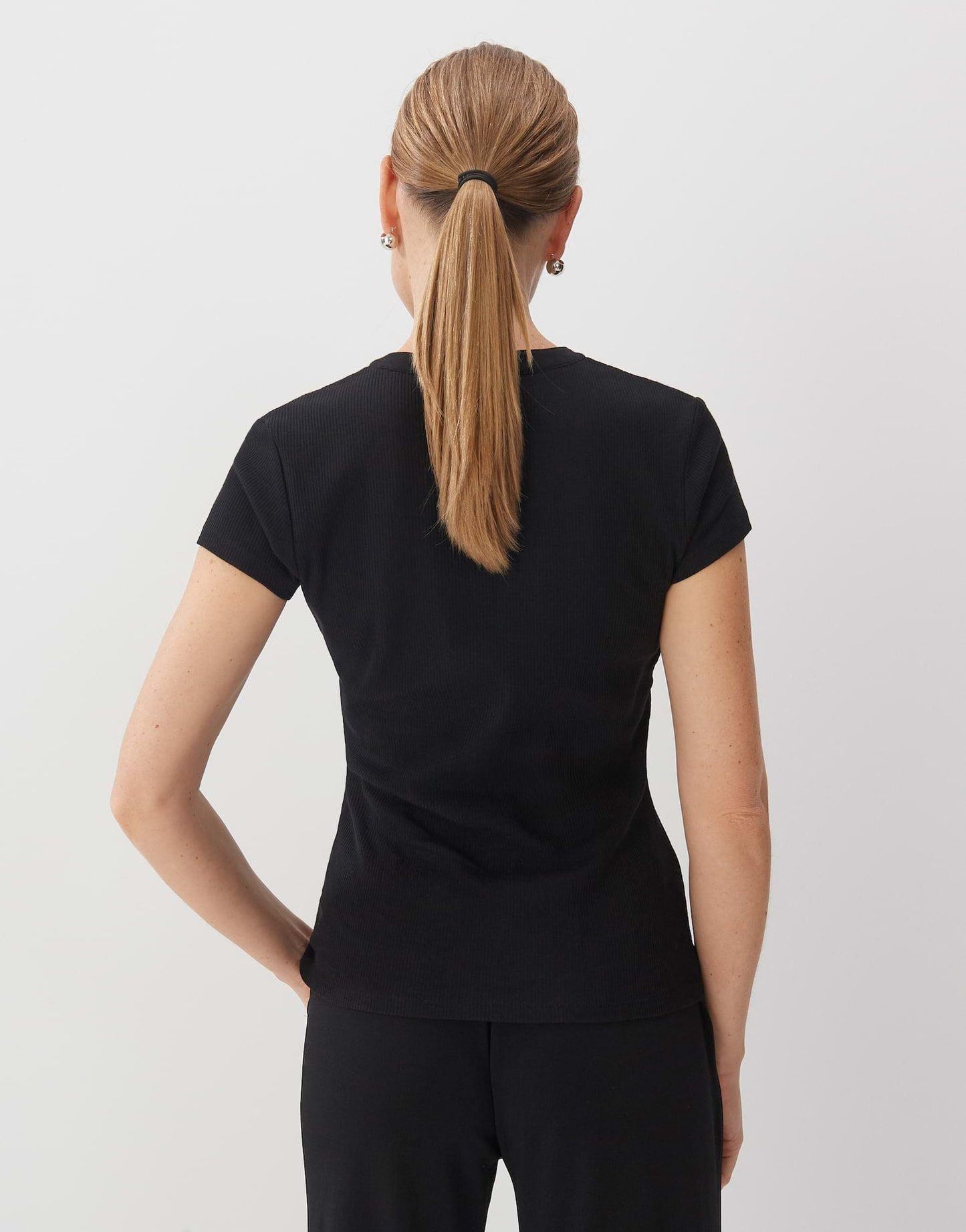 Someday Damen Shirt Kleoh Detail Schwarz schwarz