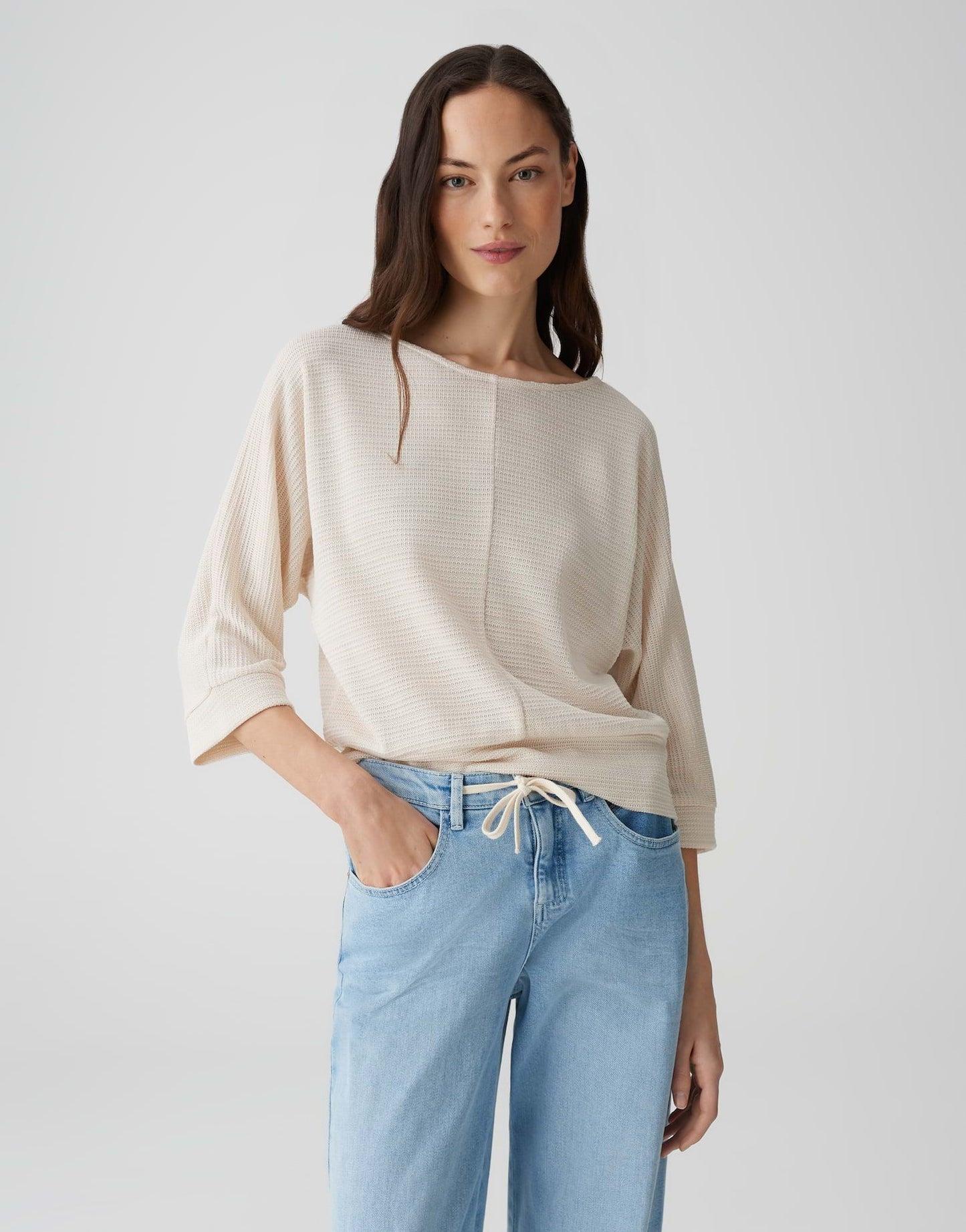 Opus Damen Shirt Sollika structure weiß