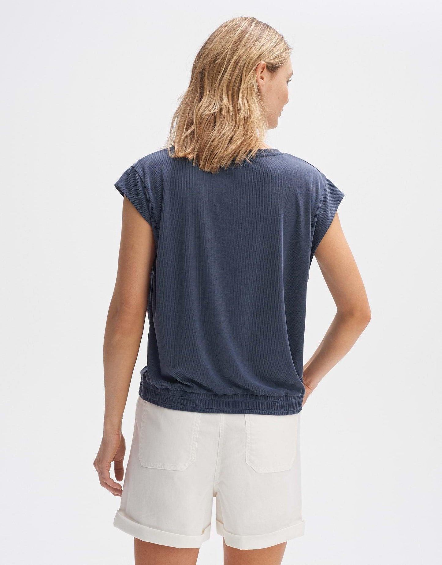 Opus Damen Kurzarmshirt Sonsai blau