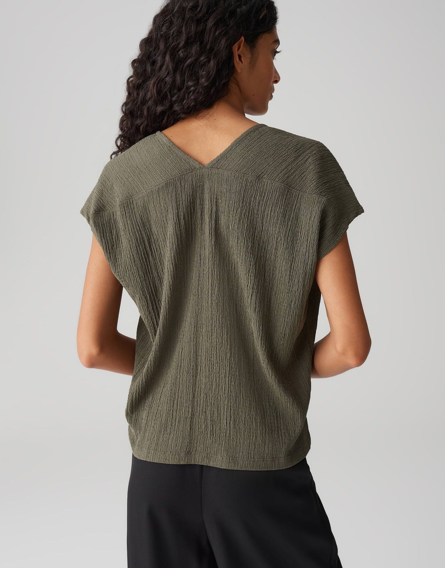 Opus Damen T-Shirt Sirukus structure grün
