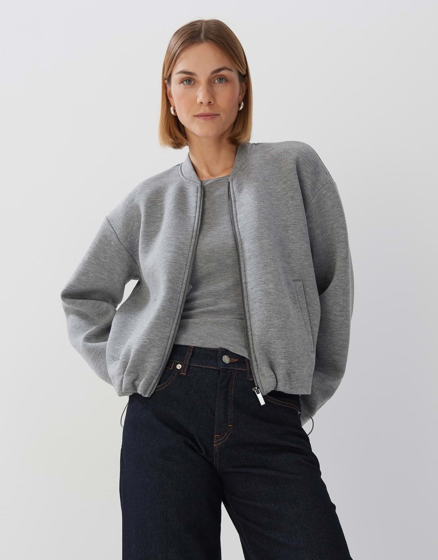 Someday Damen Sweatshirtjacke Ukuya grau