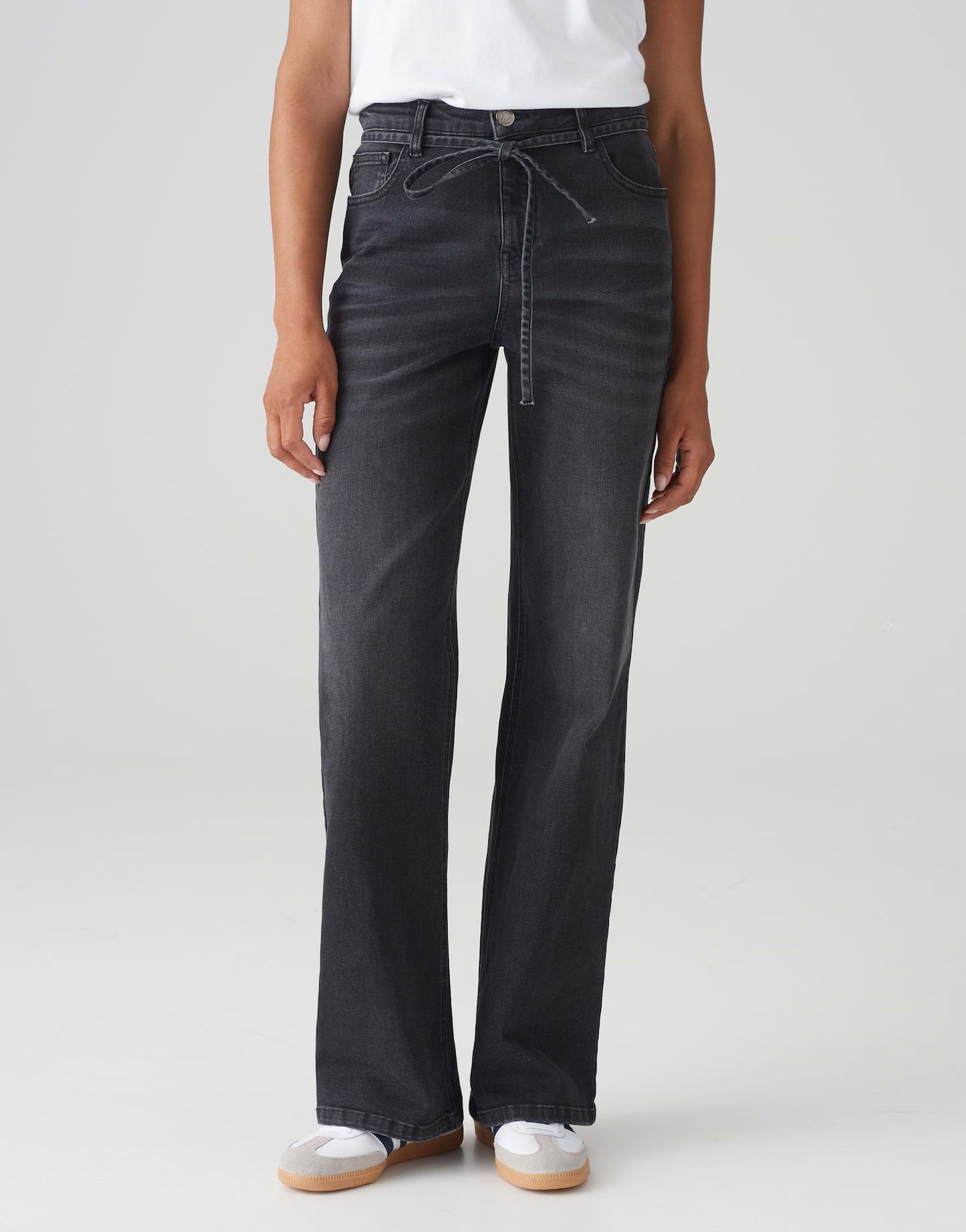 Opus Damen Jeans Marli belt grau