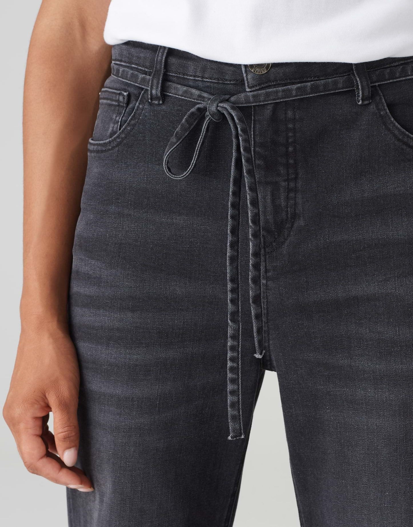 Opus Damen Jeans Marli belt grau