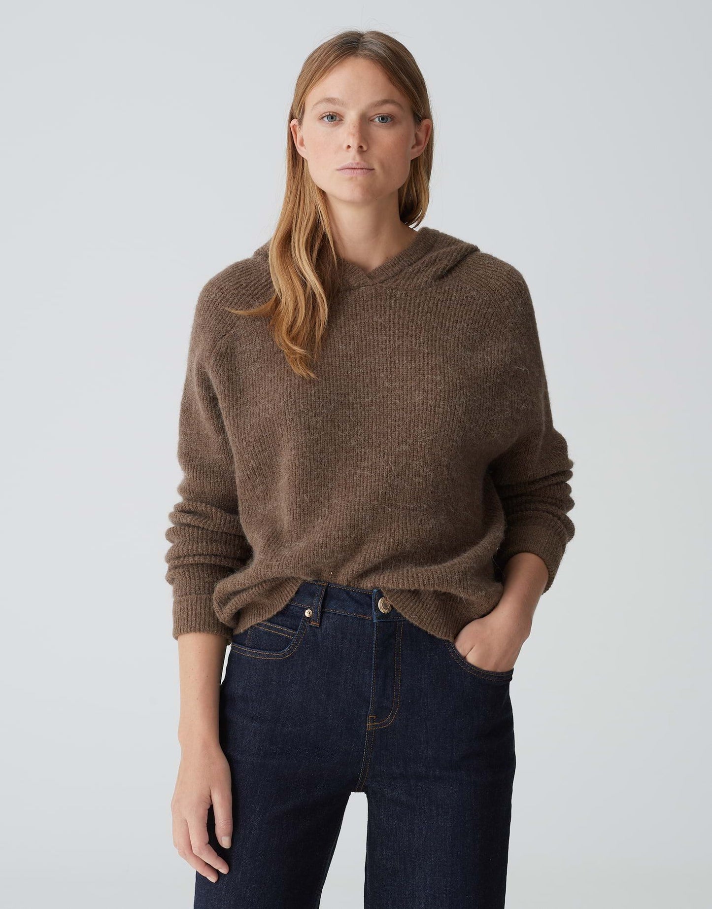 Opus Damen Strickpullover Poody braun