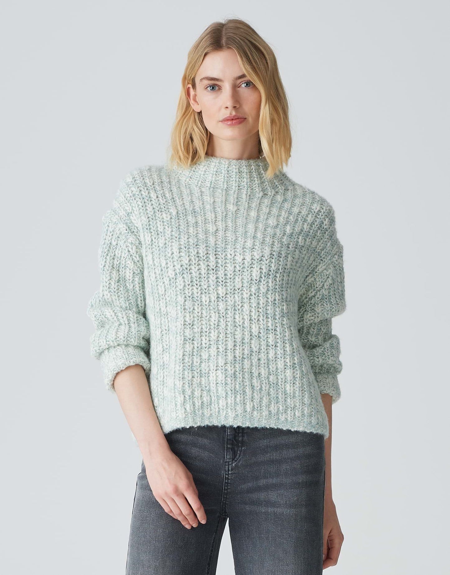 Opus Damen Strick-Pullover Perke blau