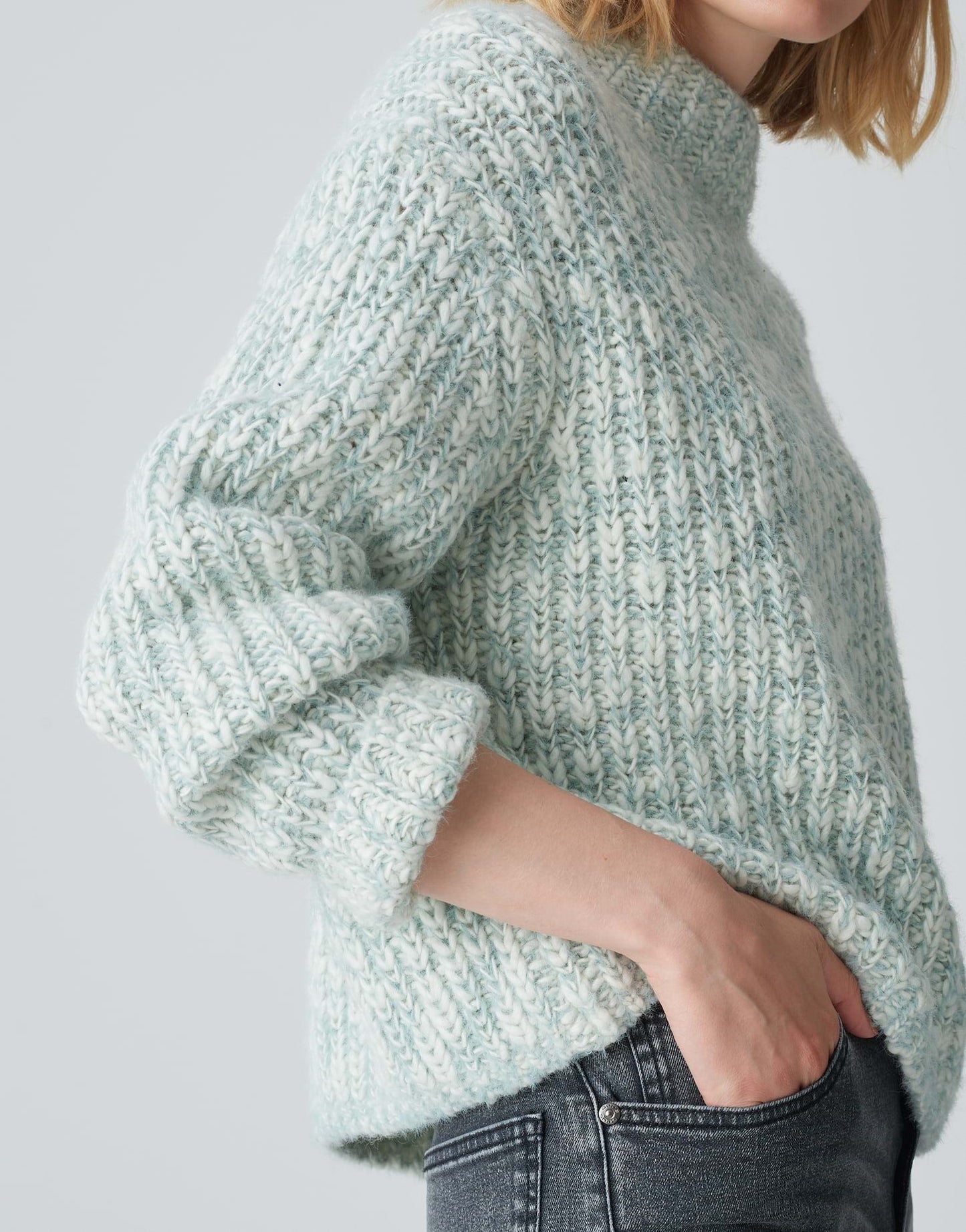 Opus Damen Strick-Pullover Perke blau
