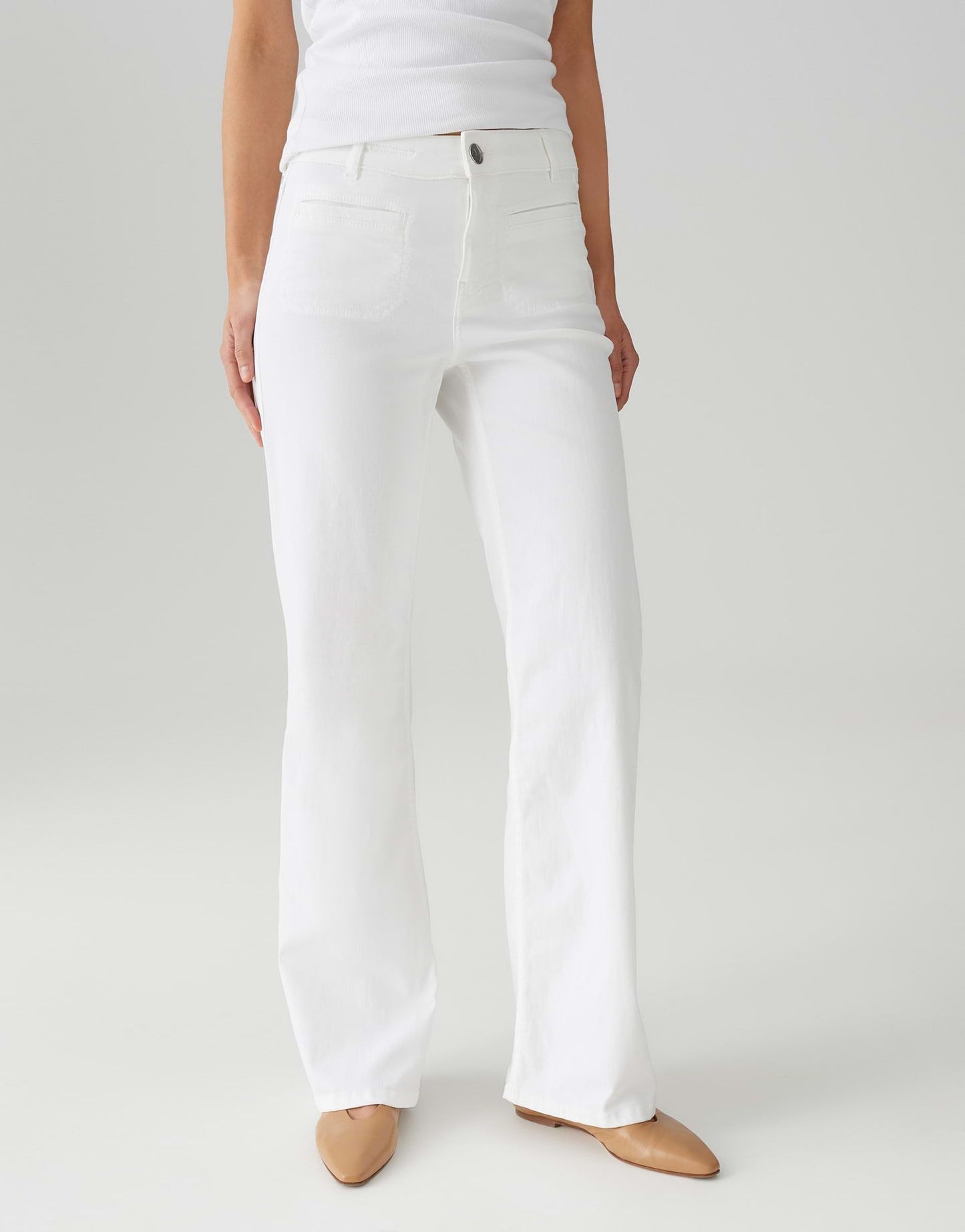 Opus Pants Damen Jeans Melly fresh weiß
