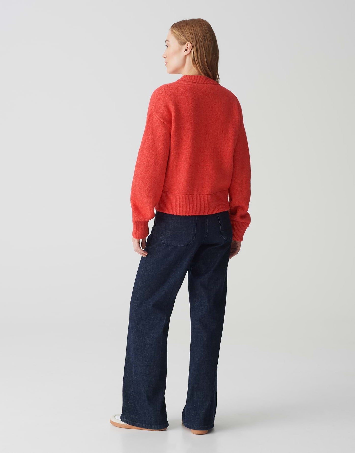 Opus Damen gestrickte Bomberjacke Doketa rot
