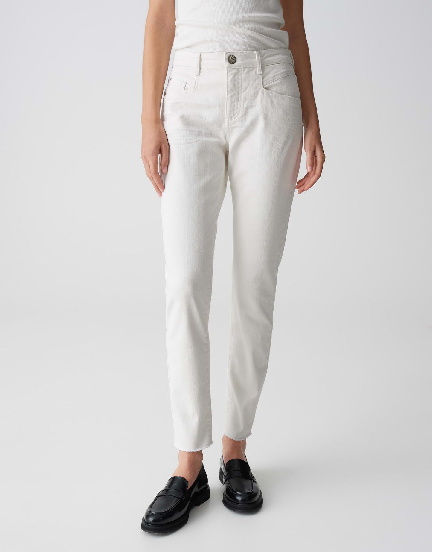 Opus Damen Jeans Evita dynamic weiß
