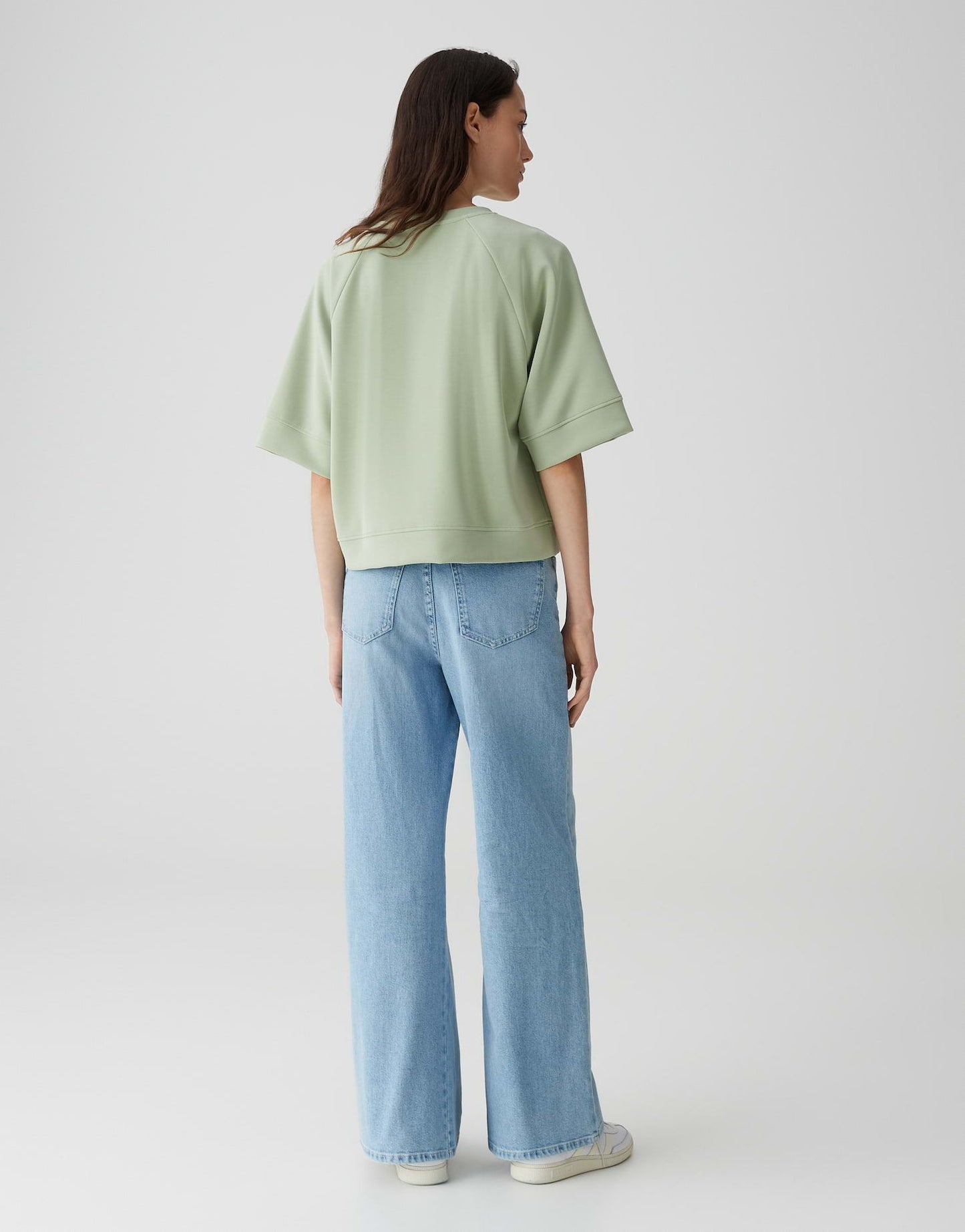 Opus Damen Sweatshirt kurzarm Ginus grün