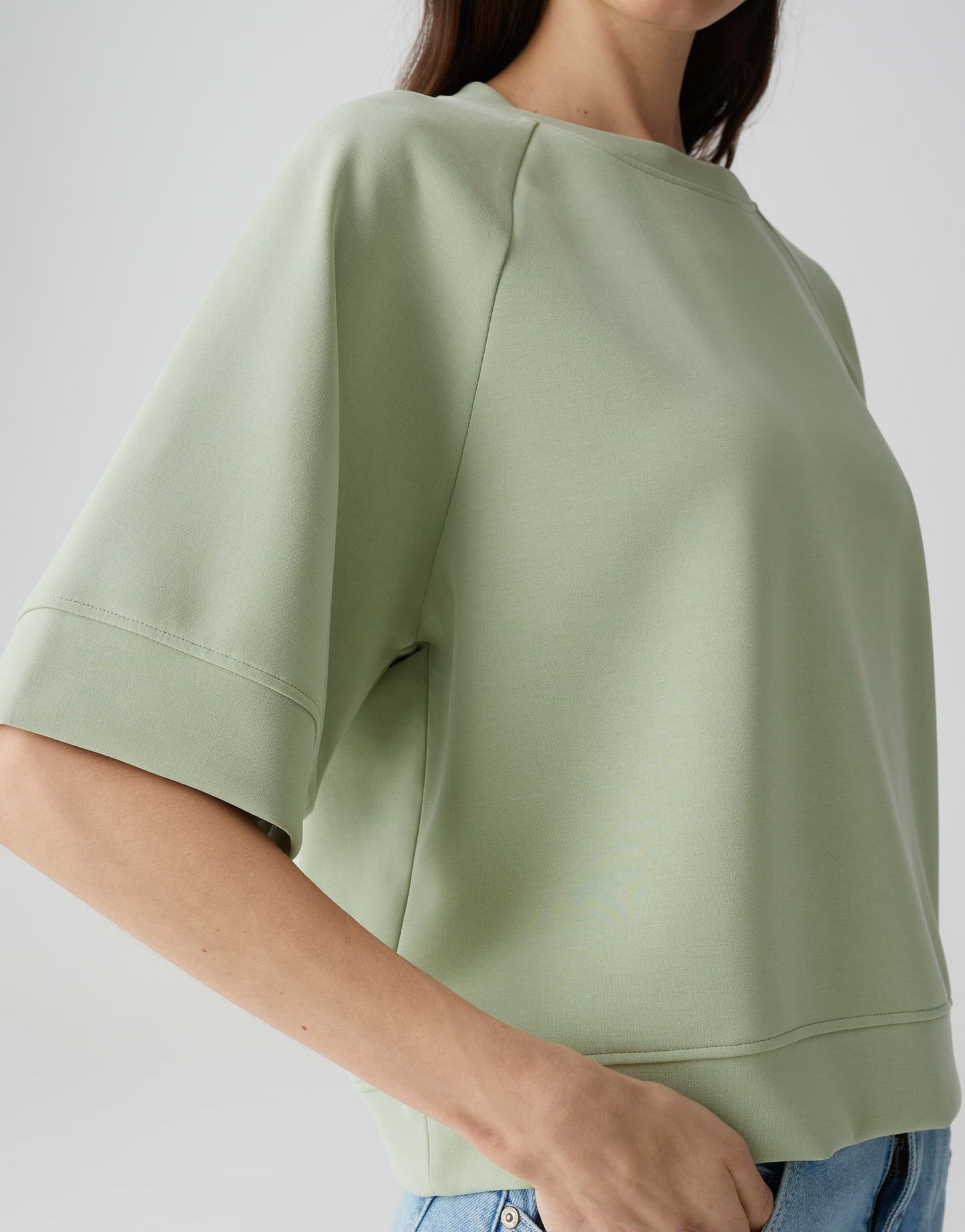 Opus Damen Sweatshirt kurzarm Ginus grün
