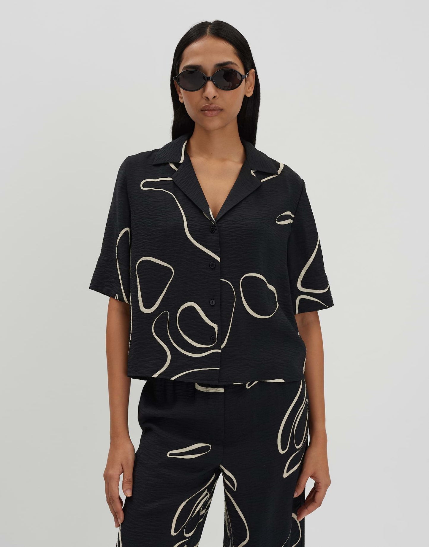 someday Damen Printbluse Zesora schwarz