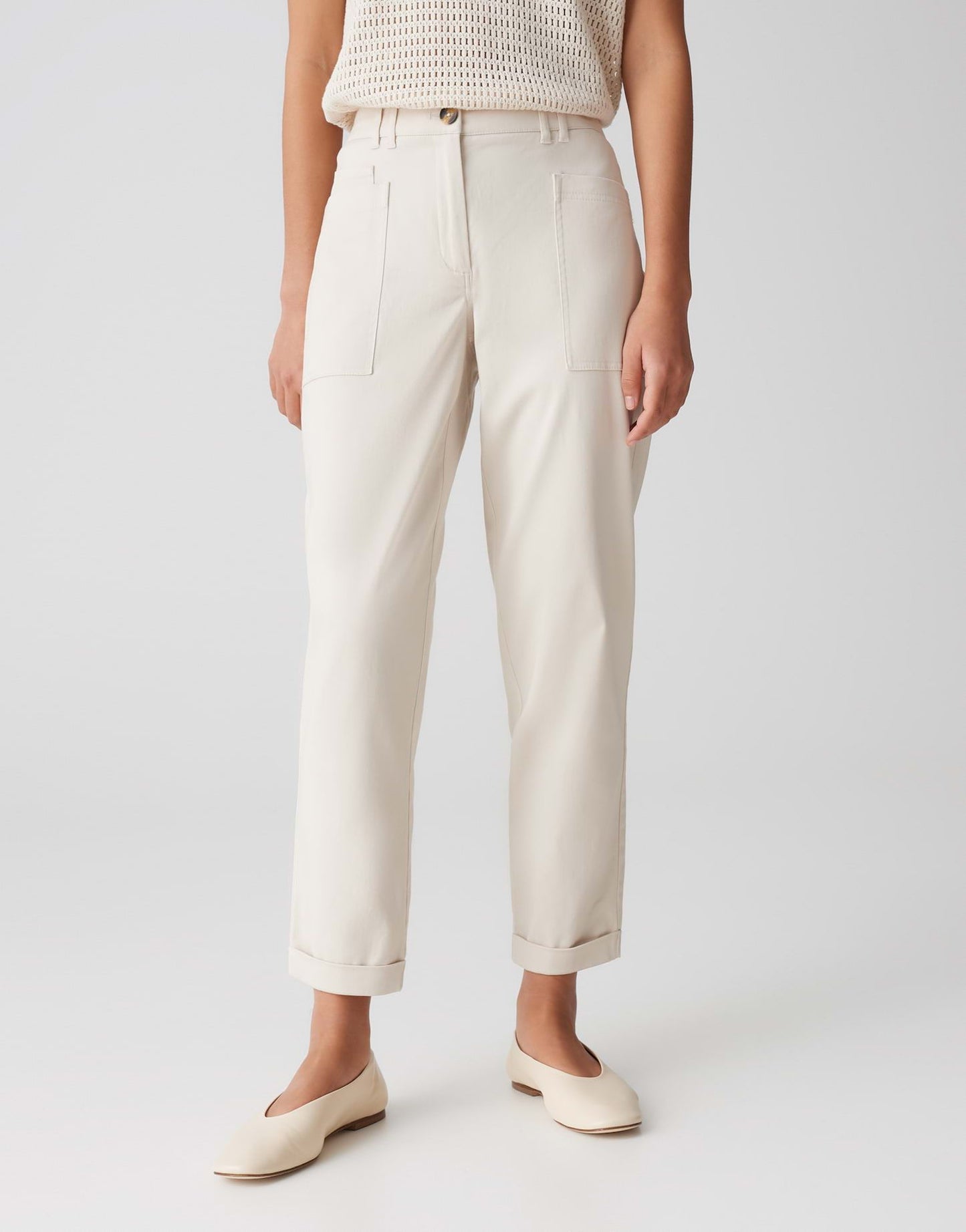 Opus Damen Hose Melina french weiß