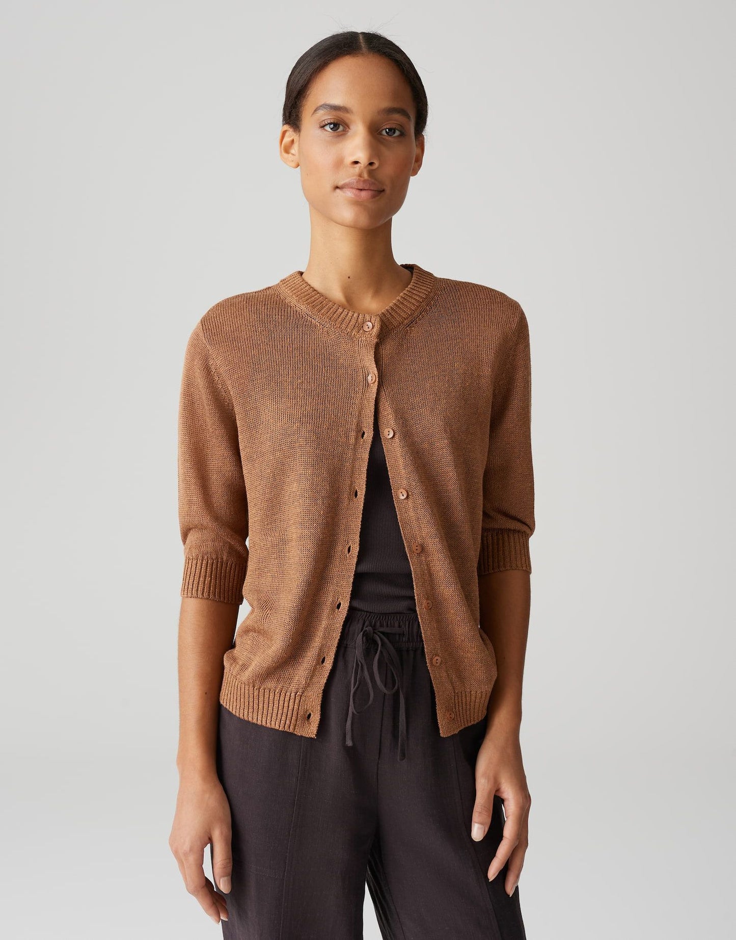 Opus Damen Strickjacke Datina braun