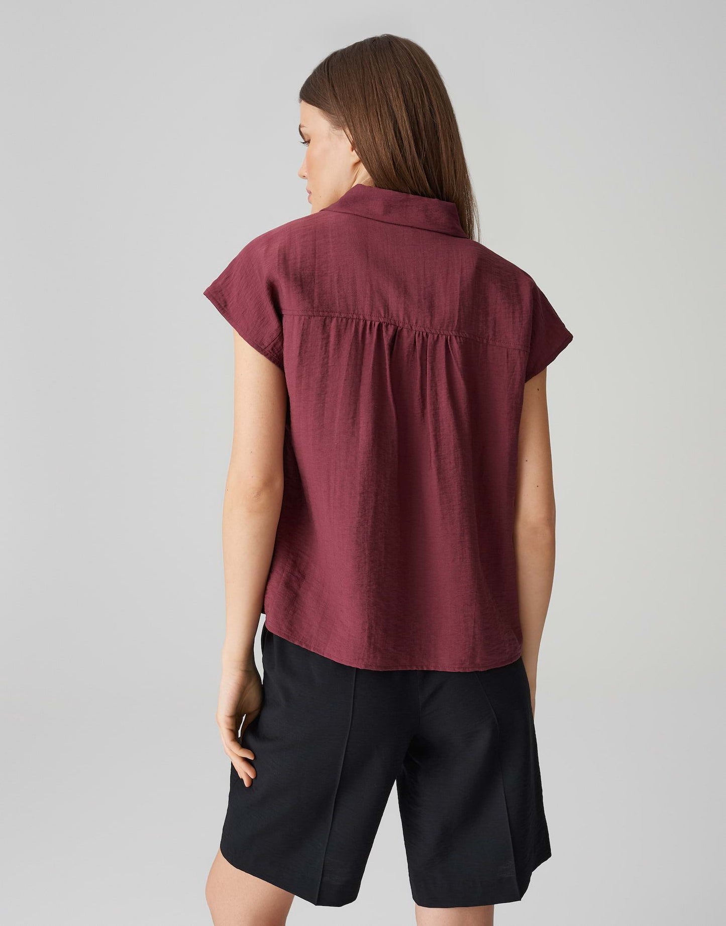 Opus Damen Kurzarmbluse Fairi rot
