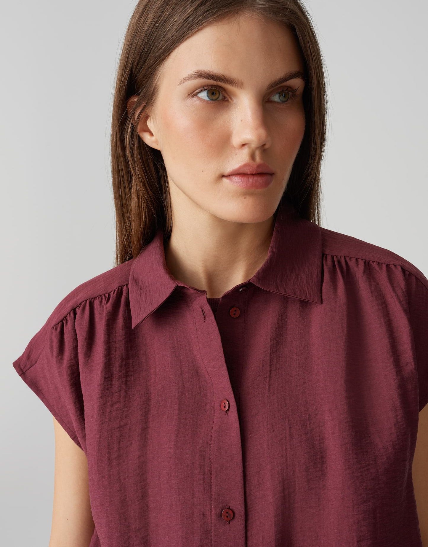 Opus Damen Kurzarmbluse Fairi rot