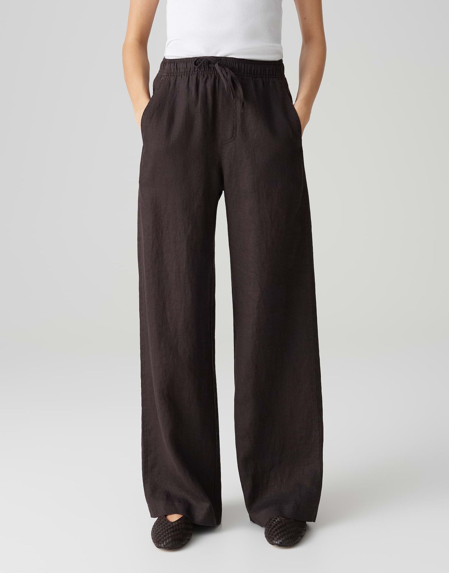Opus Damen Leinenhose Mileni linen braun