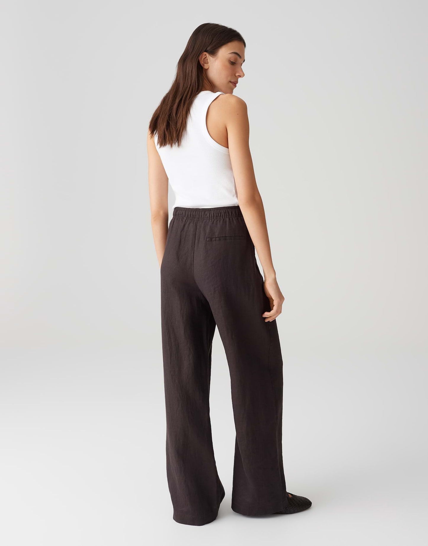Opus Damen Leinenhose Mileni linen braun