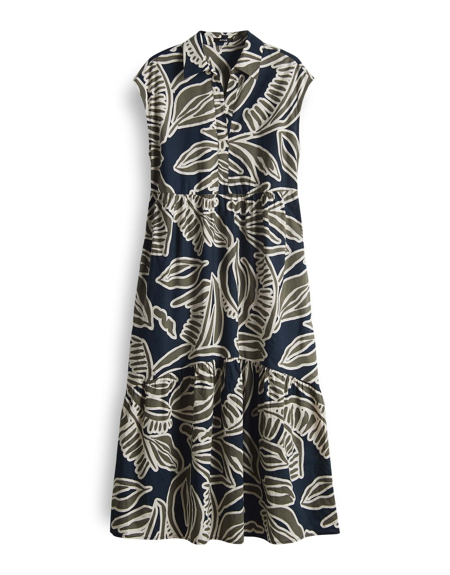 Opus Damen Midikleid Werisa tropical 44 grün