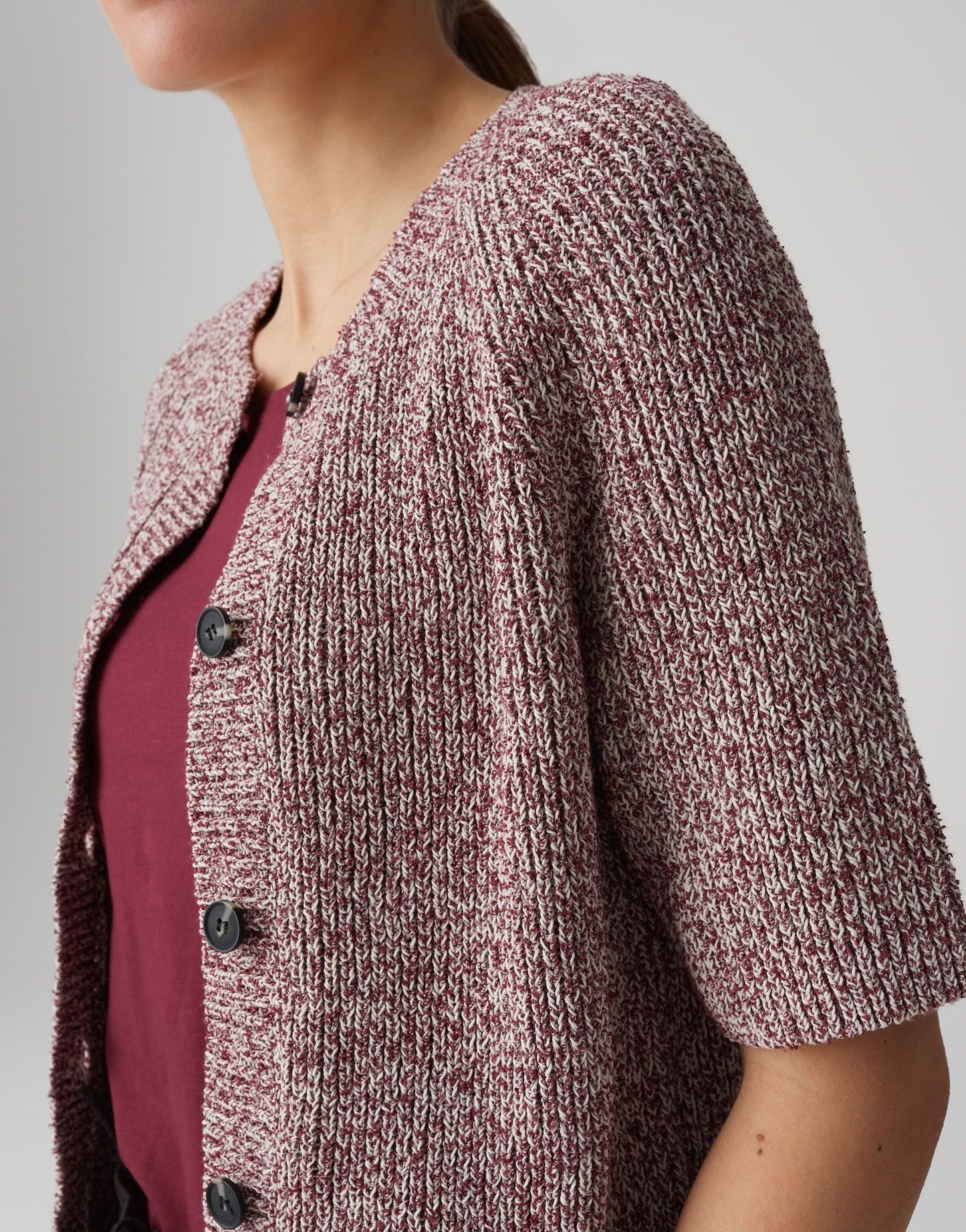 Opus Damen Kurzarmcardigan Dacki rot