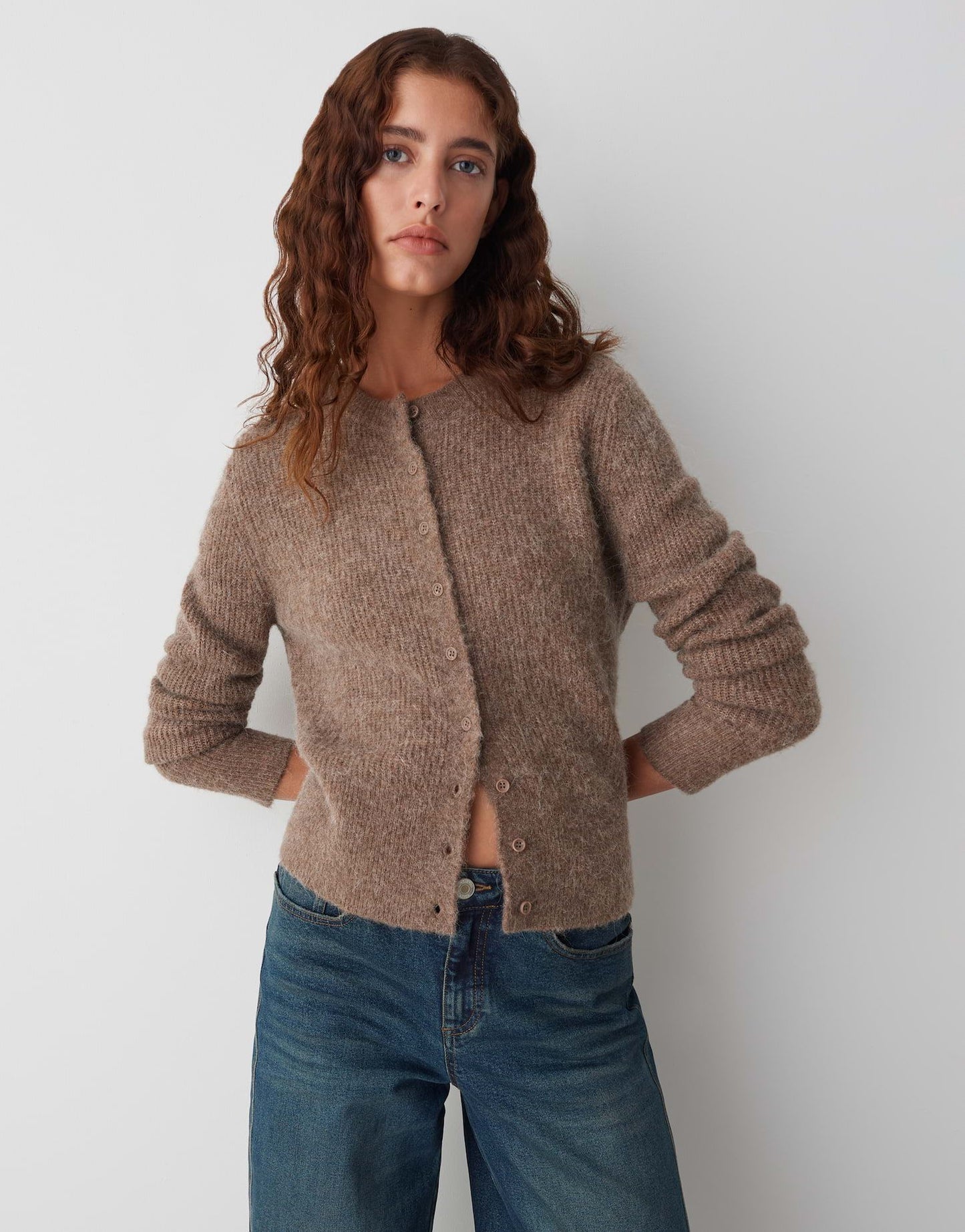 Opus Damen Strickjacke Dreni braun