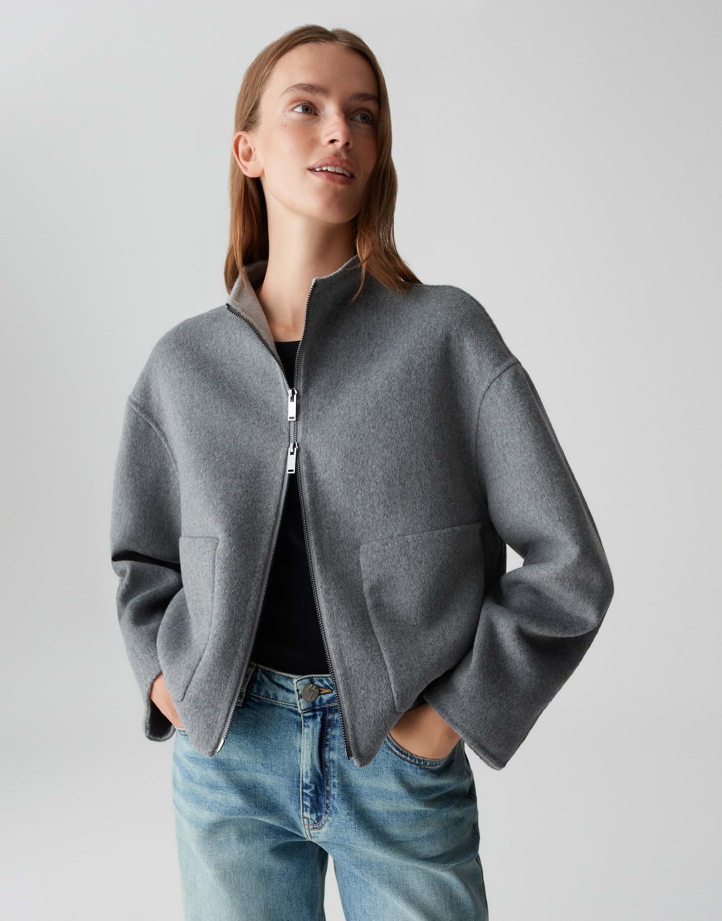 Opus Damen Jacke Helisa grau