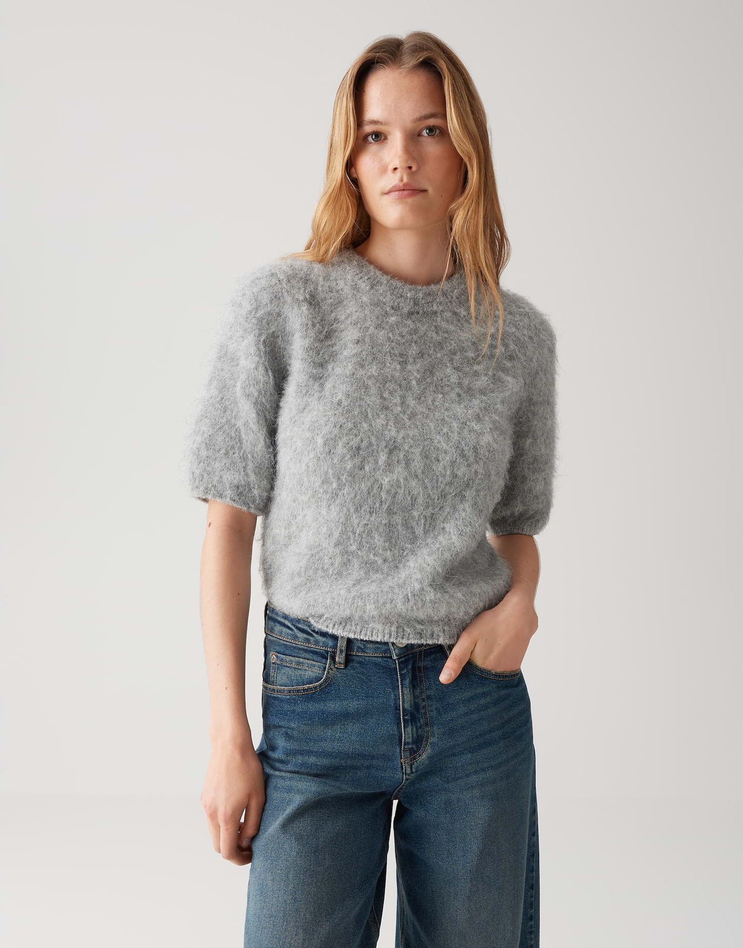 Opus Damen Shirt Plaush grau