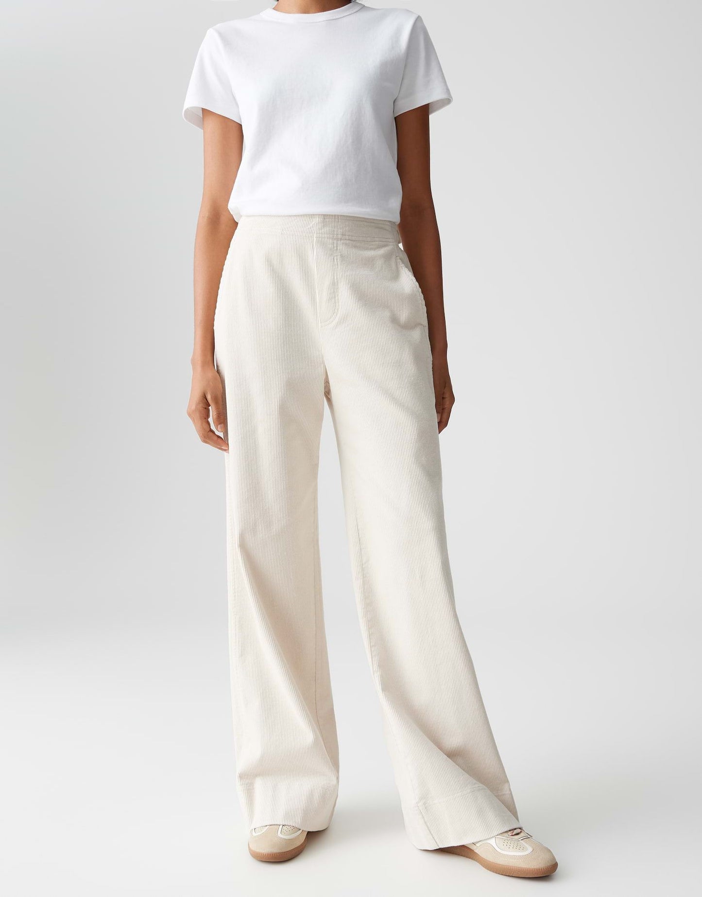 Opus Damen Hose Mileni cargo weiß