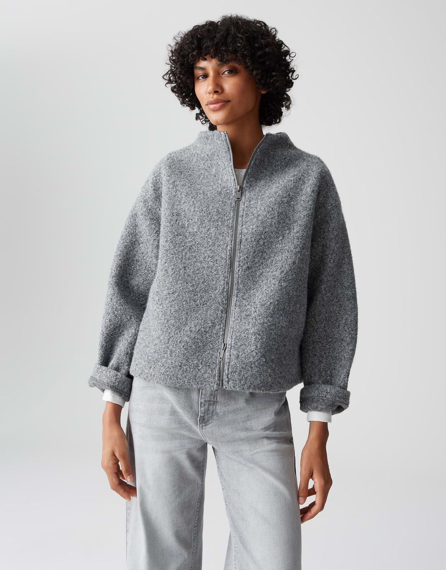 Opus Damen Jacke Hurlie grau