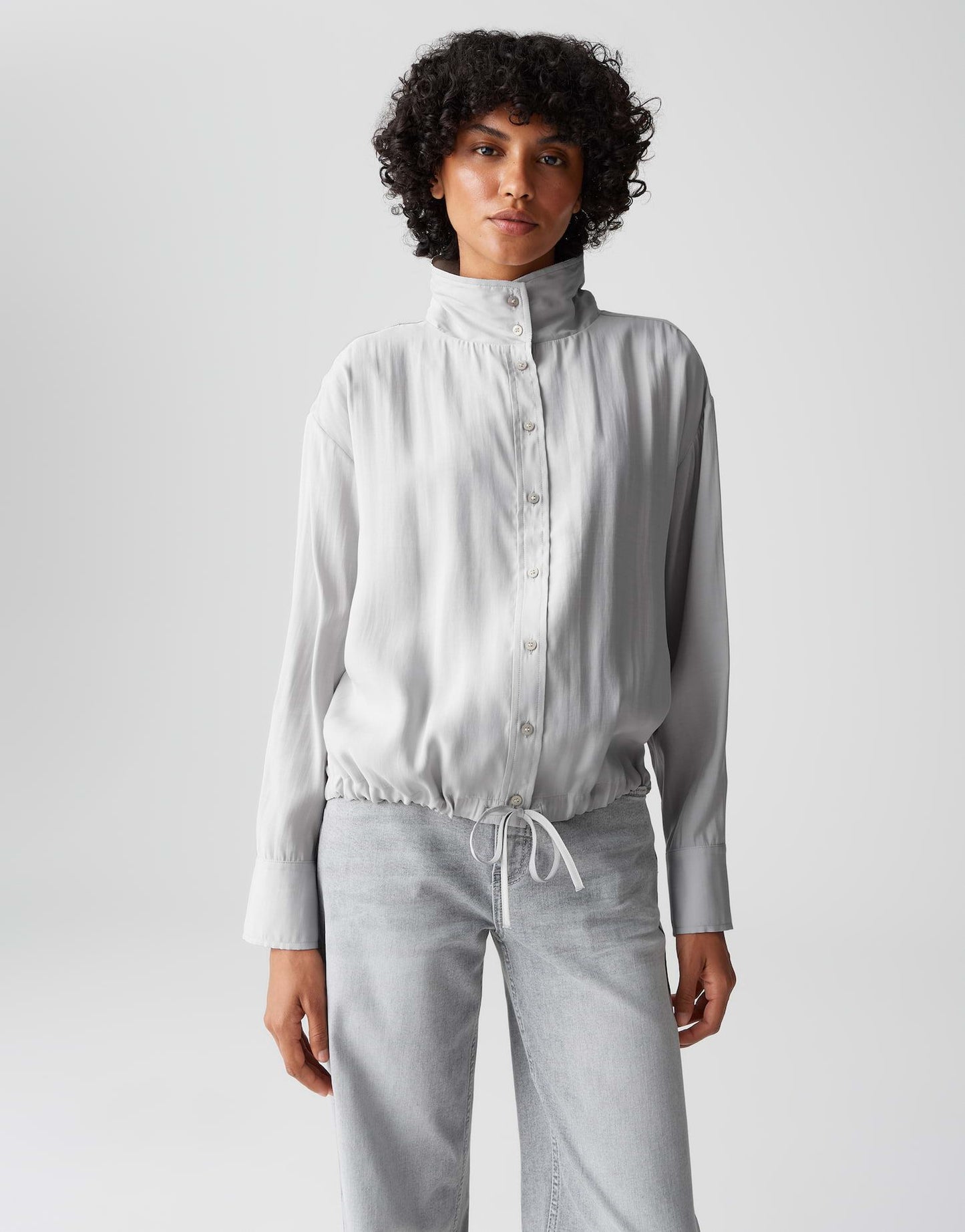 Opus Damen Bluse Fayra grau