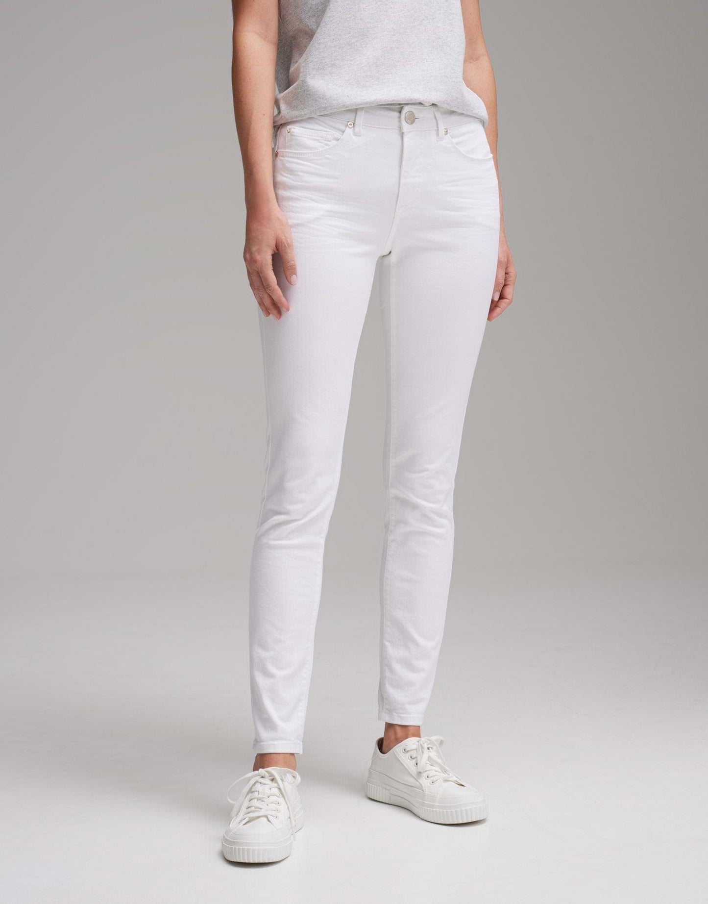 Opus Damen Jeans Elma clear weiß