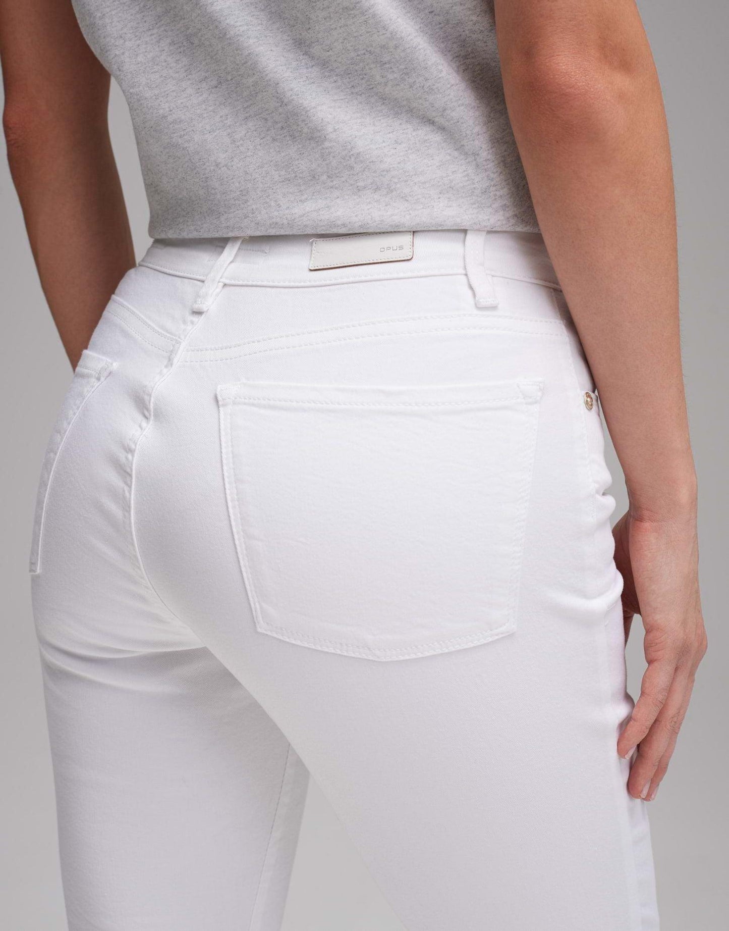 Opus Damen Jeans Elma clear weiß