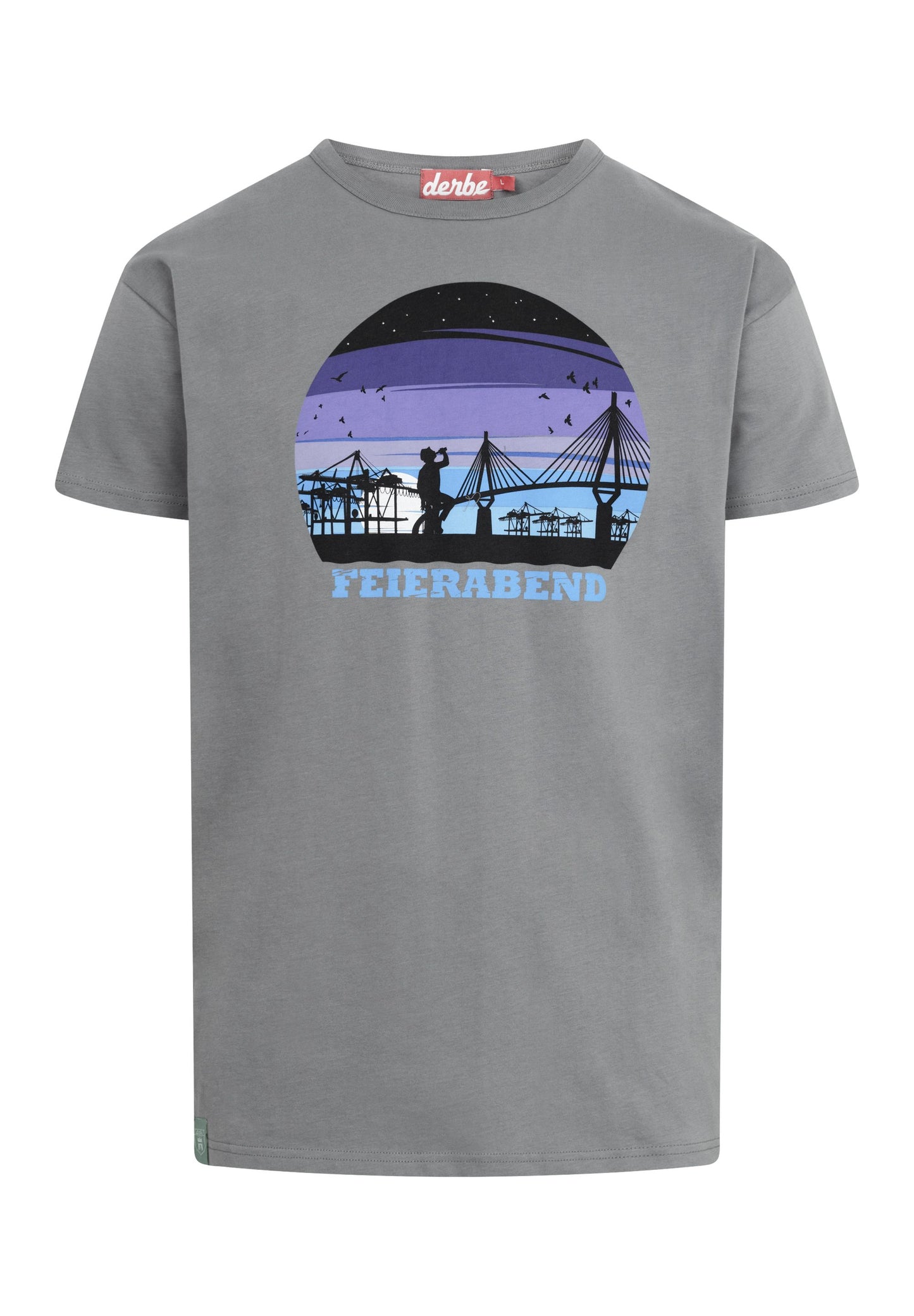 derbe – Derbe Herren T-Shirt Feiernacht Feierabend in grau