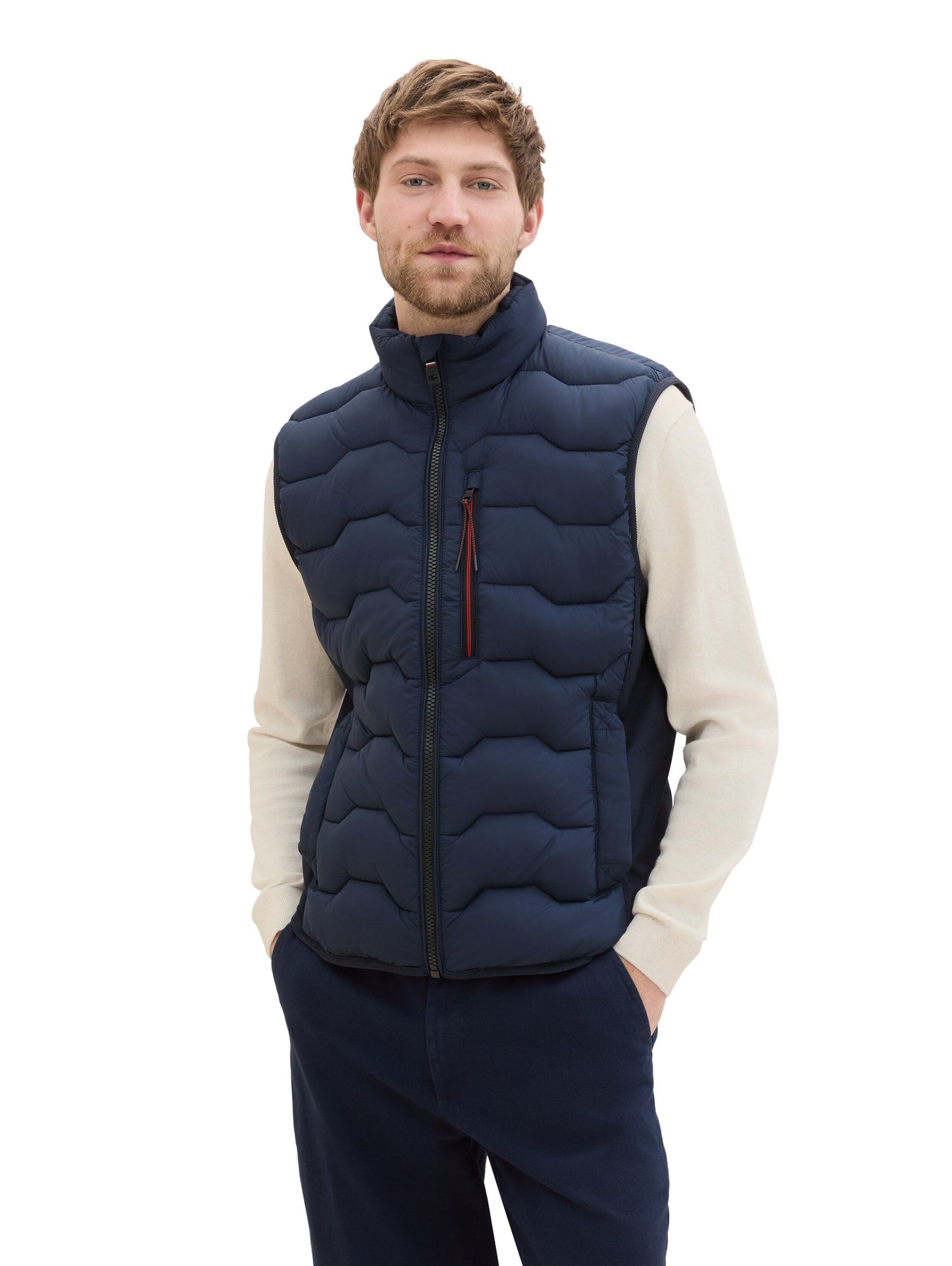 Tom Tailor Herren Hybrid Steppweste blau