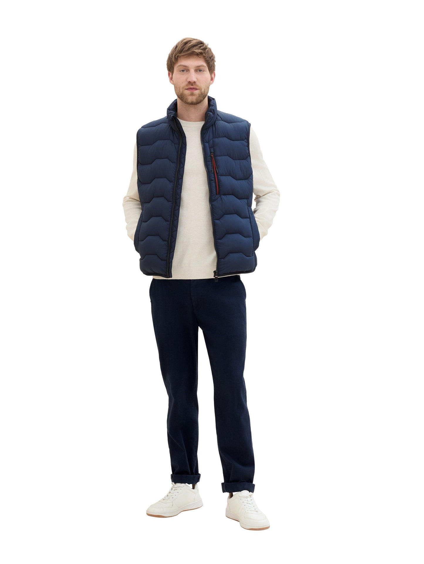 Tom Tailor Herren Hybrid Steppweste blau