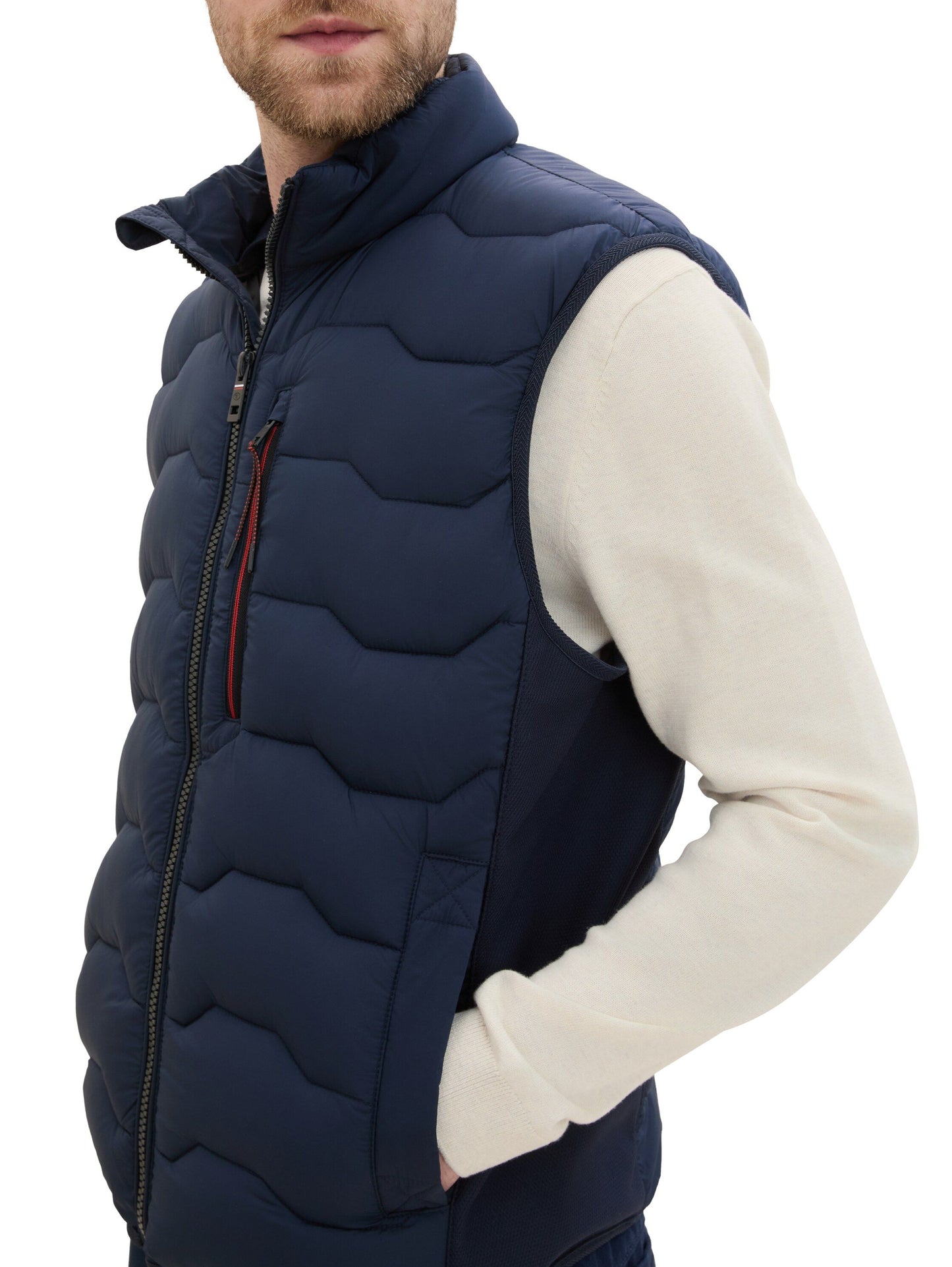 Tom Tailor Herren Hybrid Steppweste blau