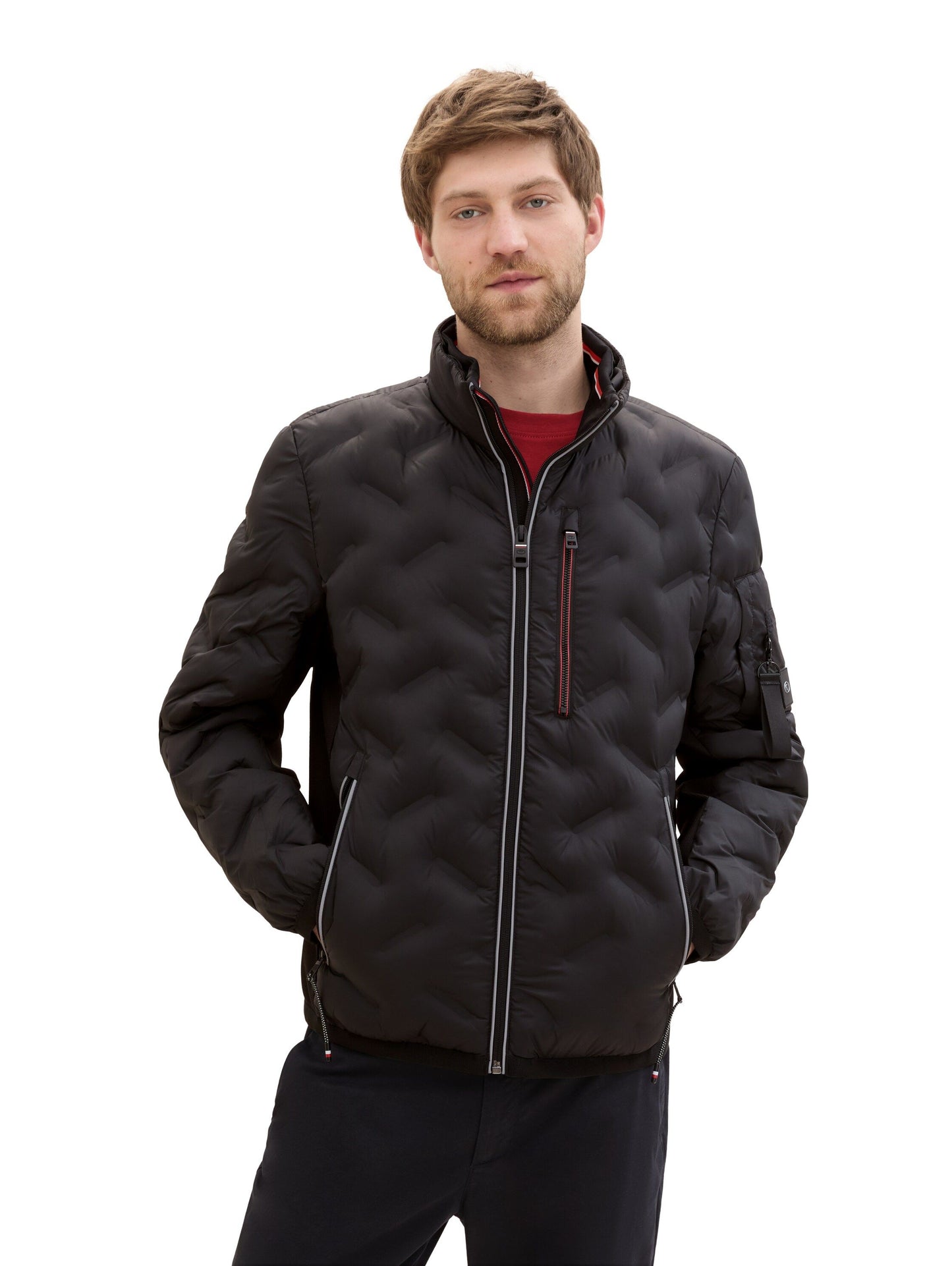 Tom Tailor Herren Hybrid Jacke schwarz