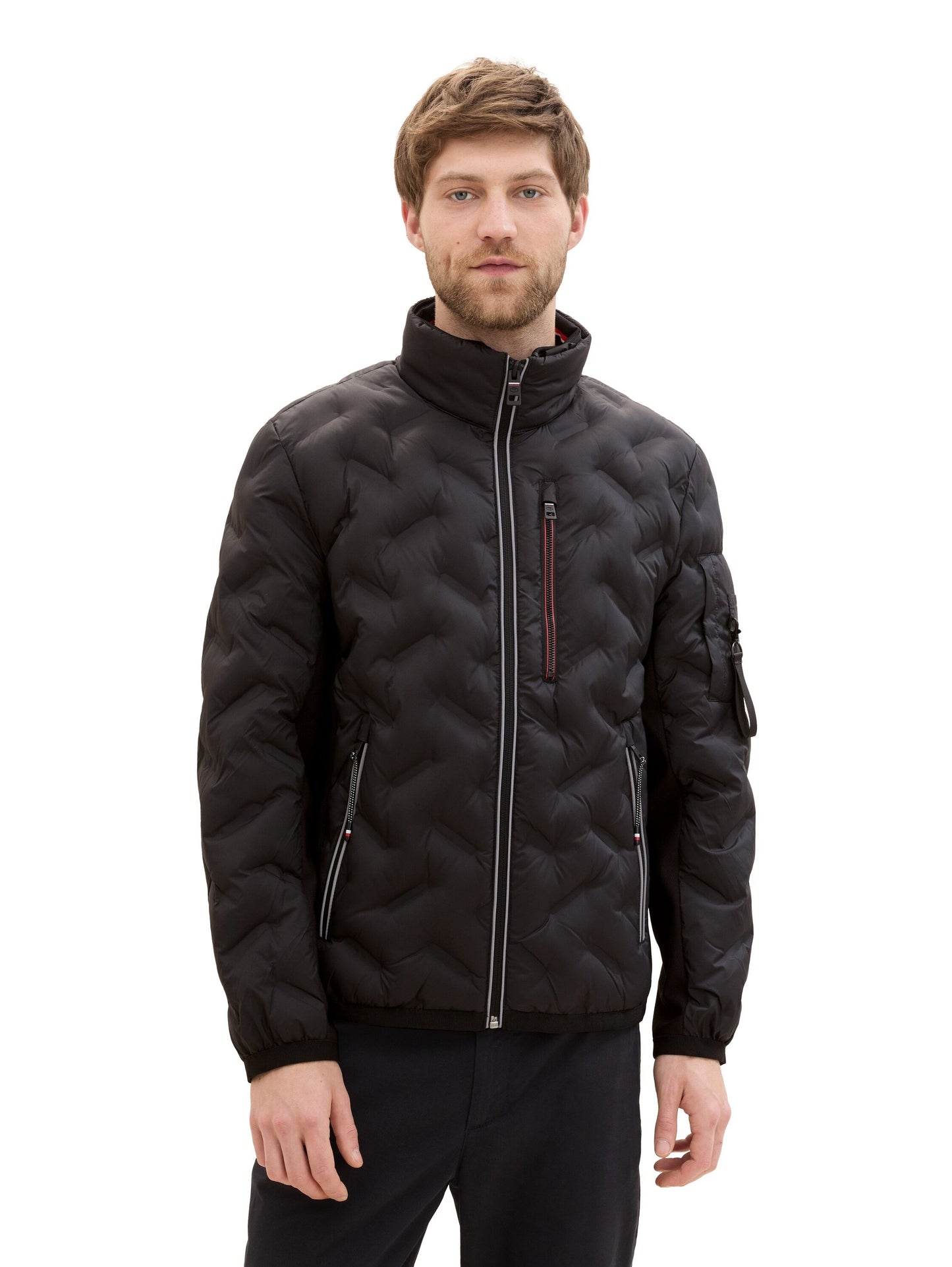 Tom Tailor Herren Hybrid Jacke schwarz