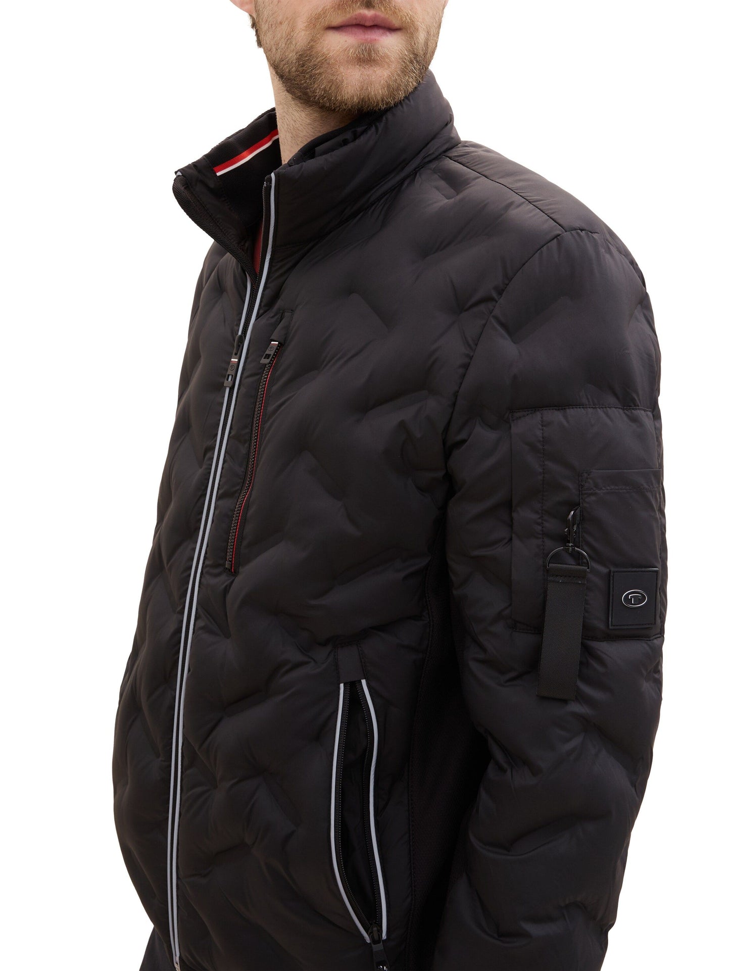 Tom Tailor Herren Hybrid Jacke schwarz