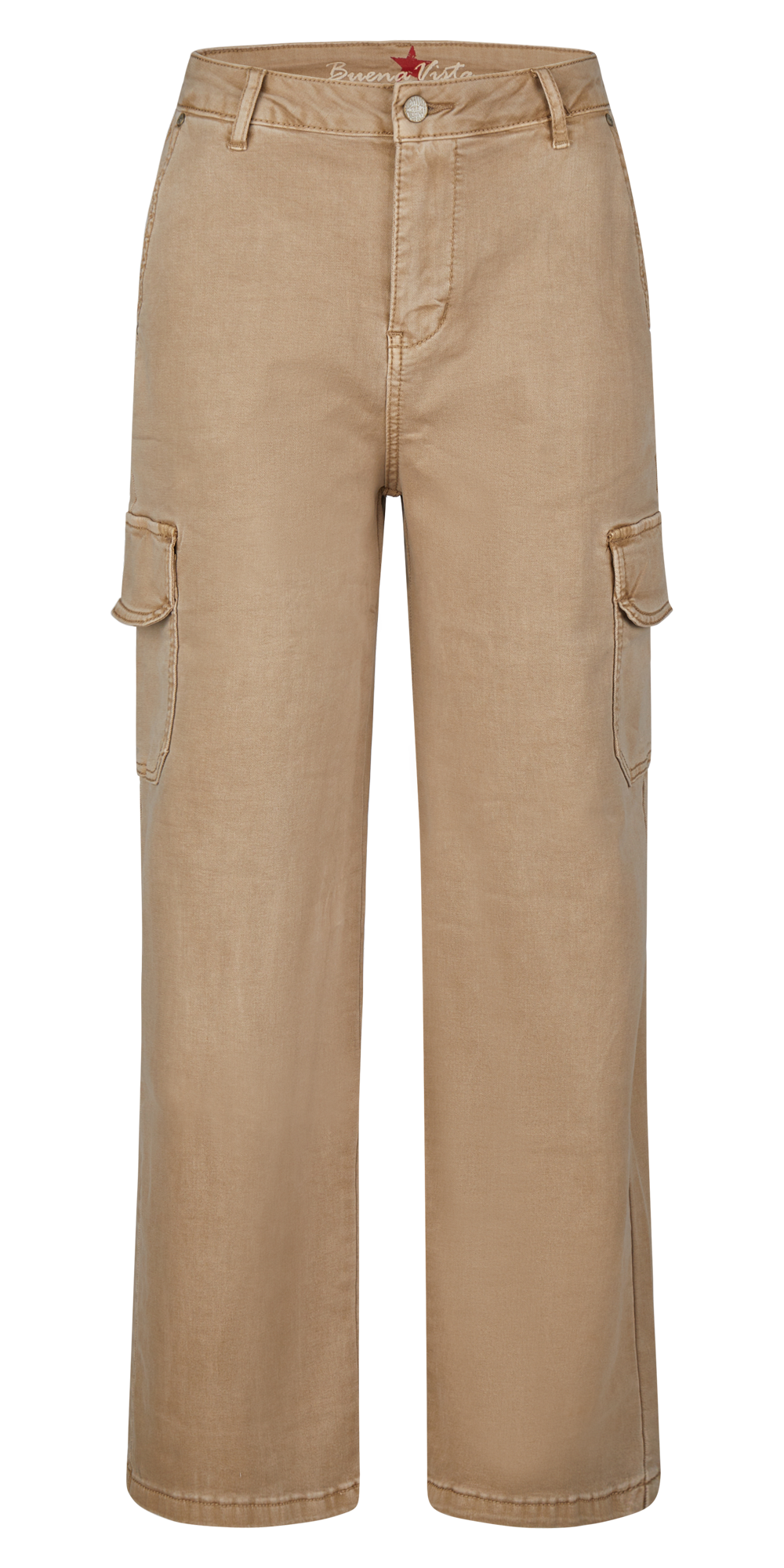 Buena Vista Damen Jeans Wide Leg Cargo stretch twill beige