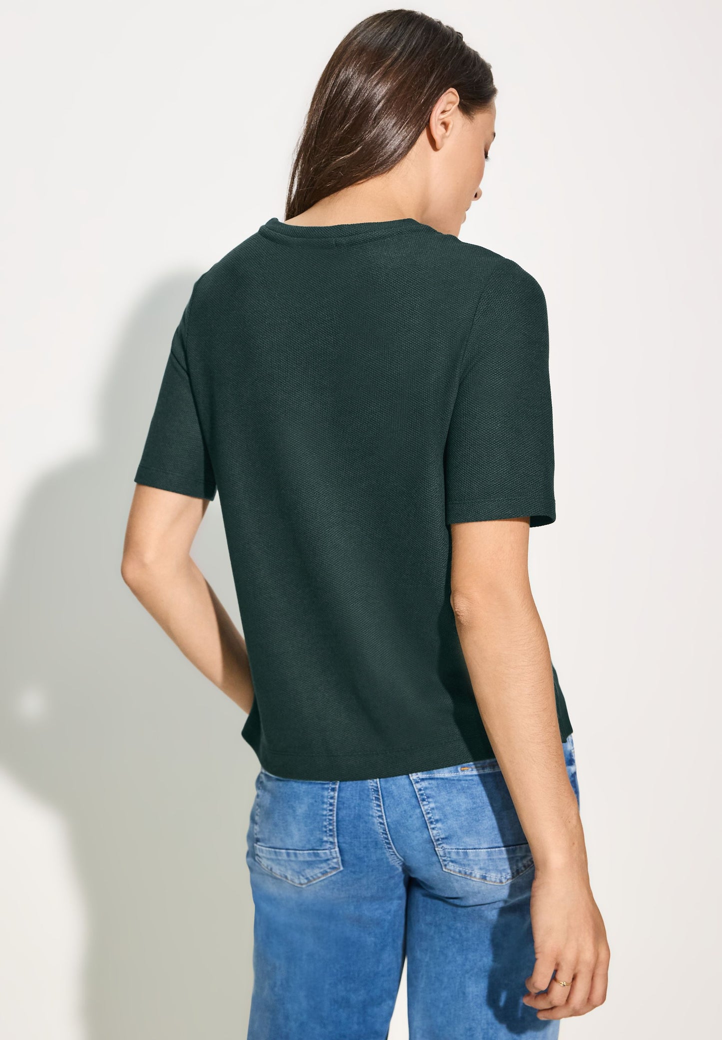 Cecil Damen Struktur T-Shirt grün