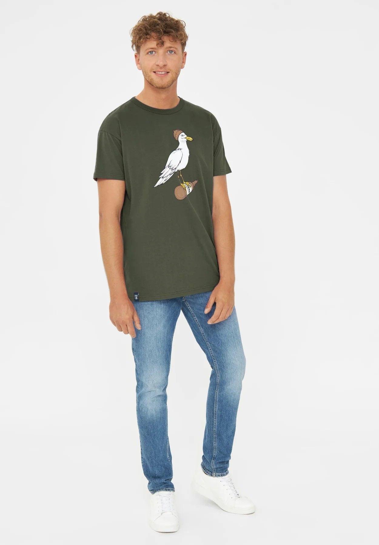 derbe Herren T-Shirt M-04-TS-Sturmmöwe grün