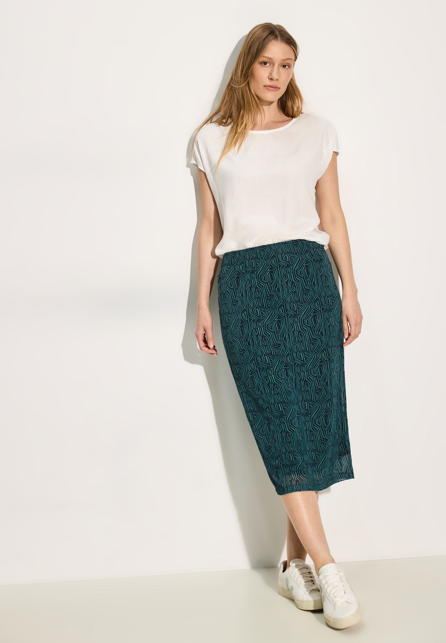 Cecil – Cecil Damen Print Mesh-Rock