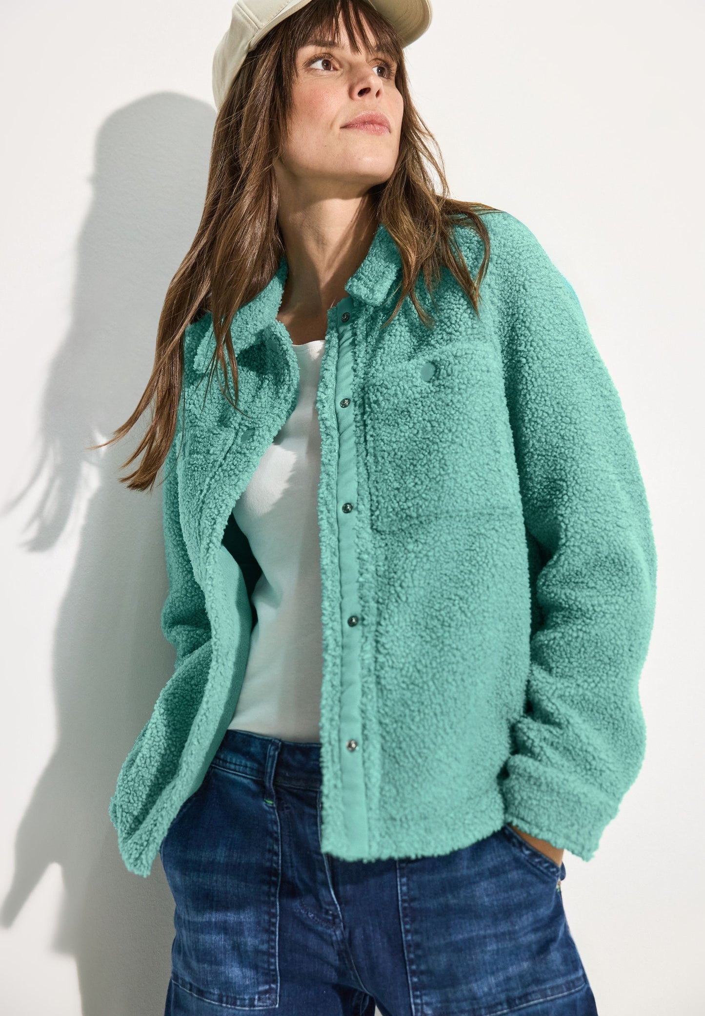 Cecil Damen Teddy-Jacke grün