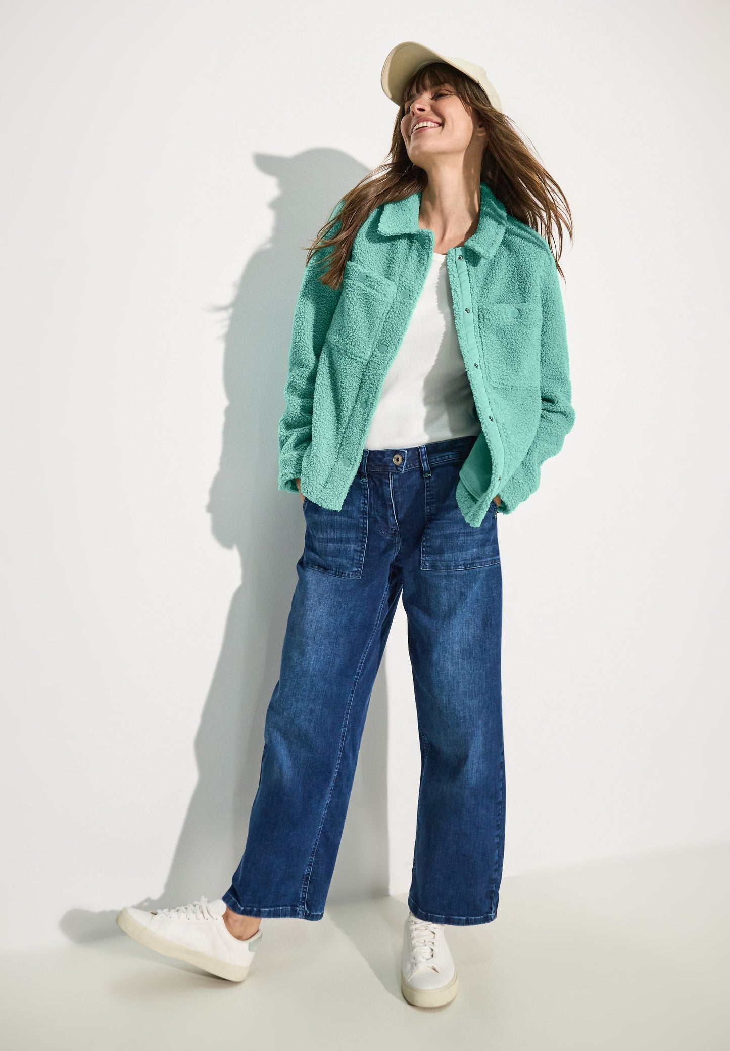 Cecil Damen Teddy-Jacke grün