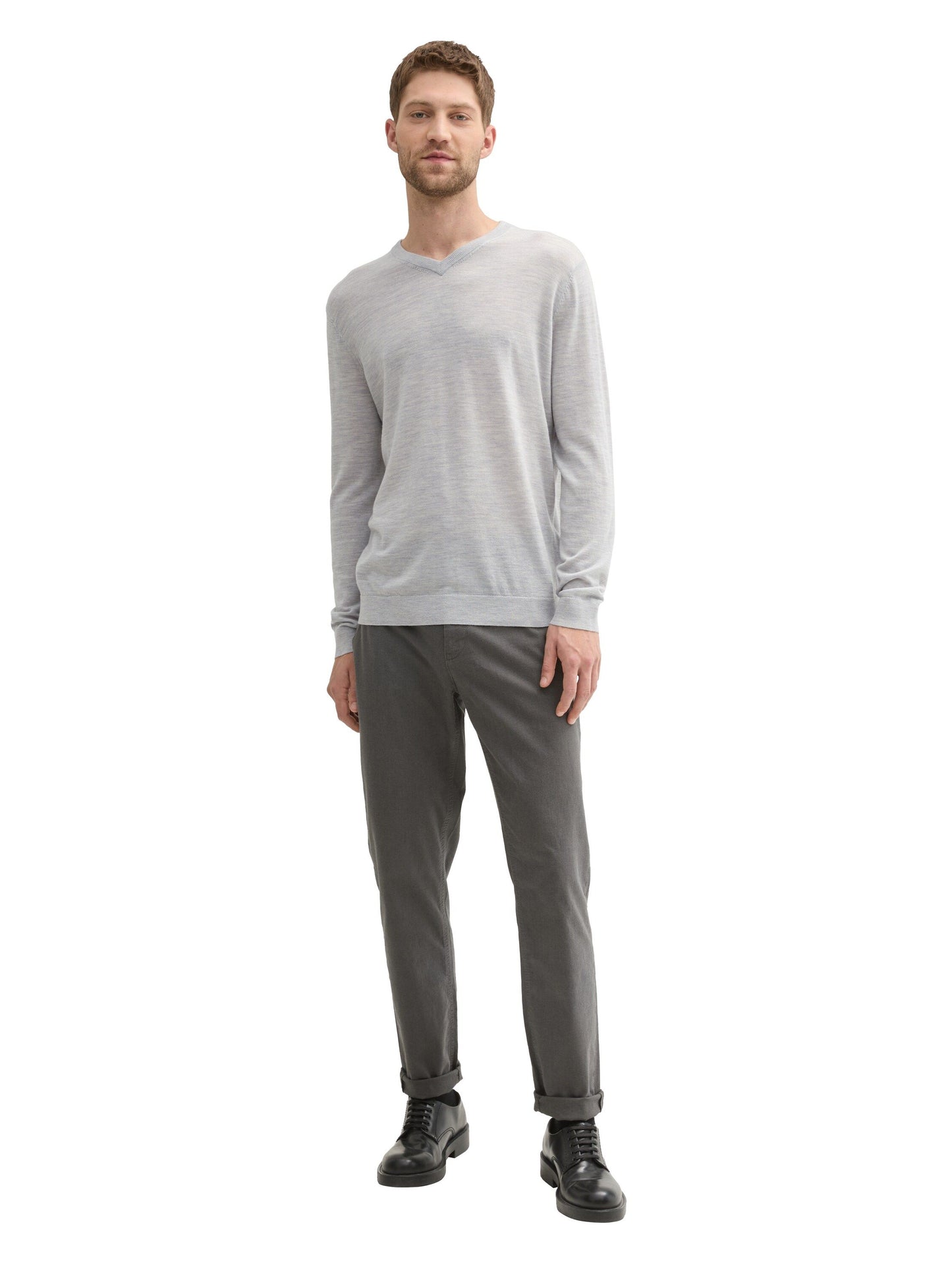 Tom Tailor Herren Strickpullover grau