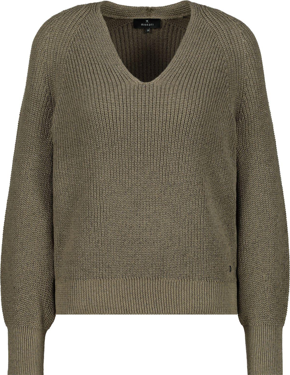 Monari – Monari Strickpullover mit Lurex in Grün